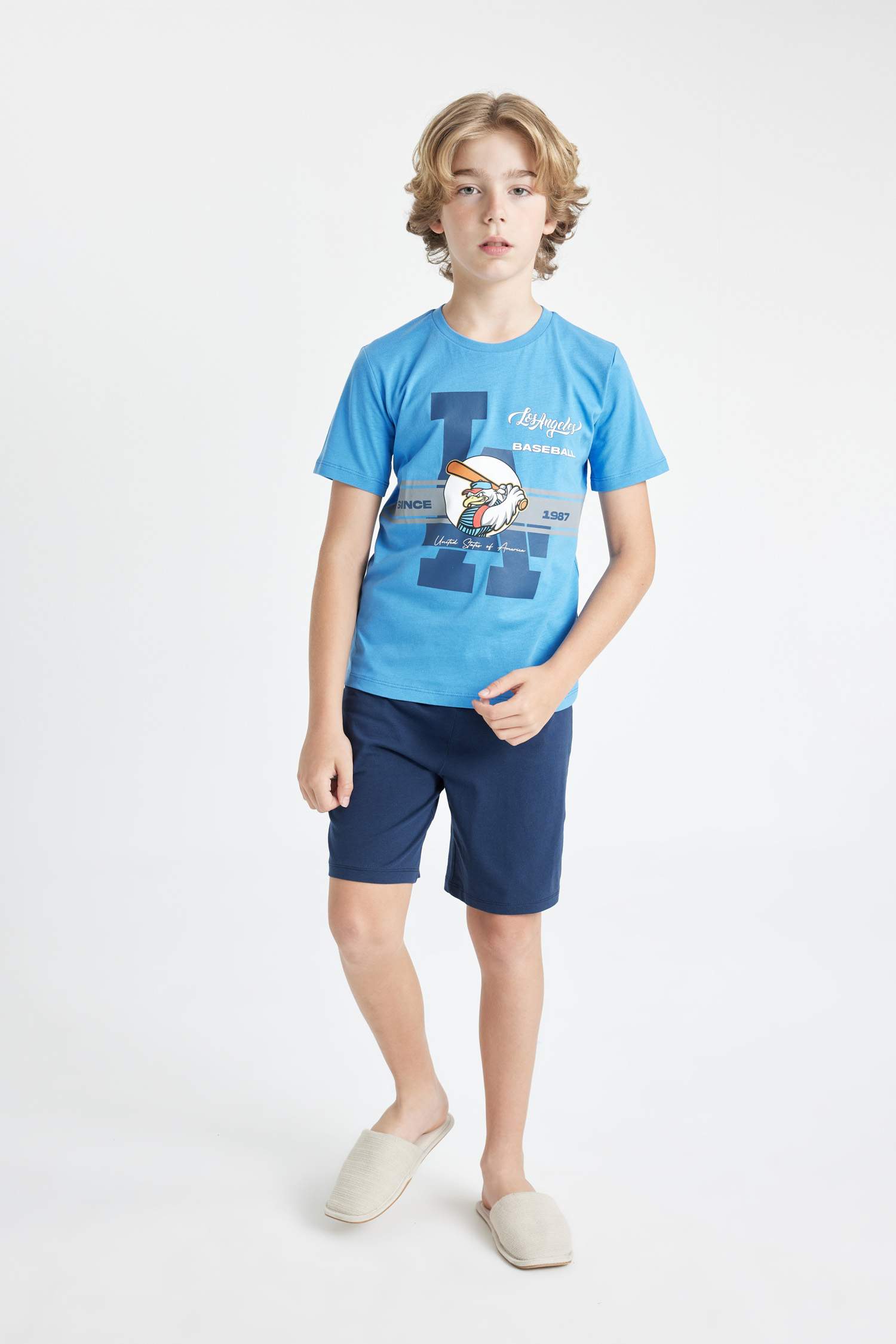 Boy Printed Short Sleeve 2 Piece Pajama Set