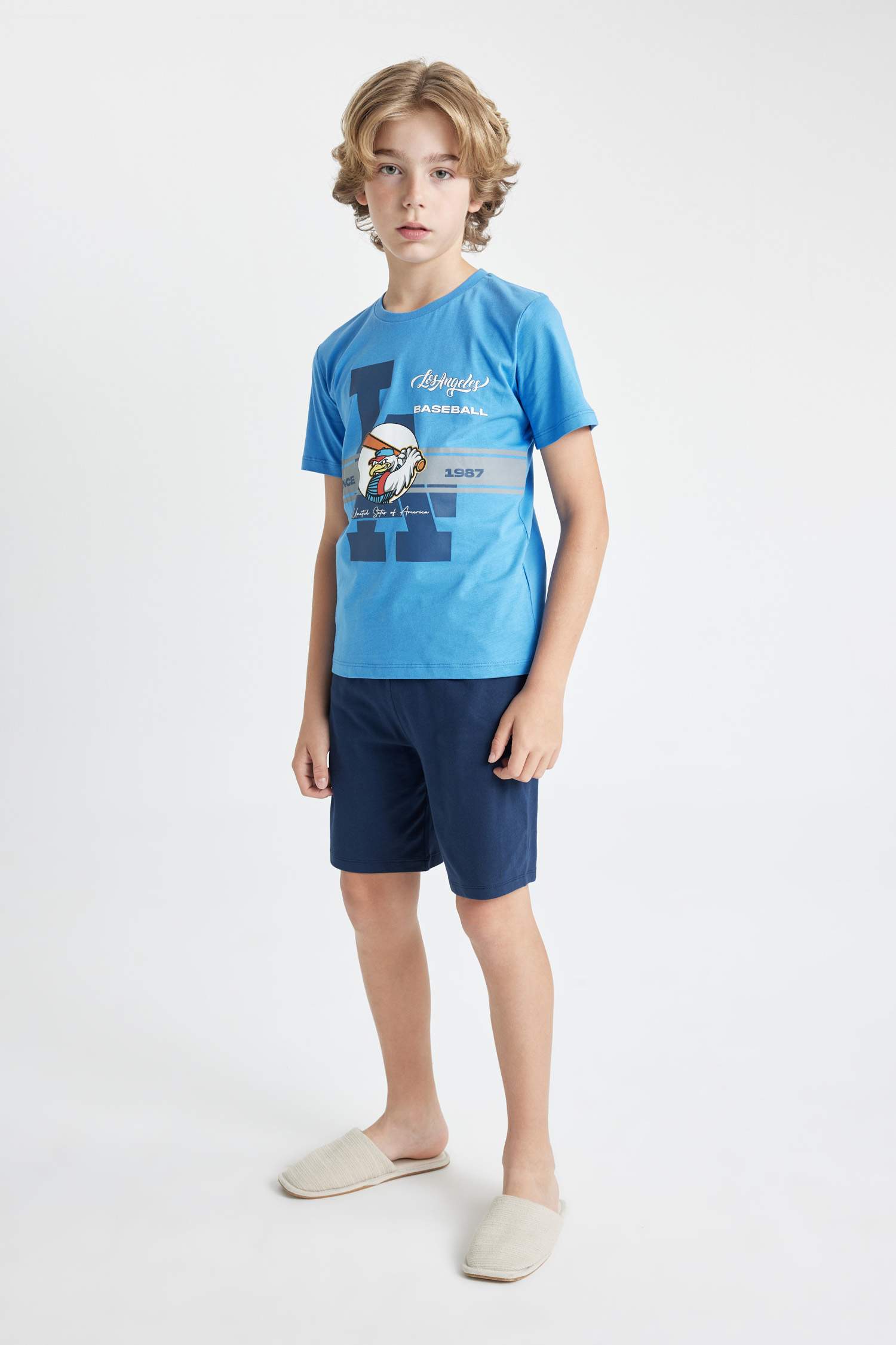 Boy Printed Short Sleeve 2 Piece Pajama Set