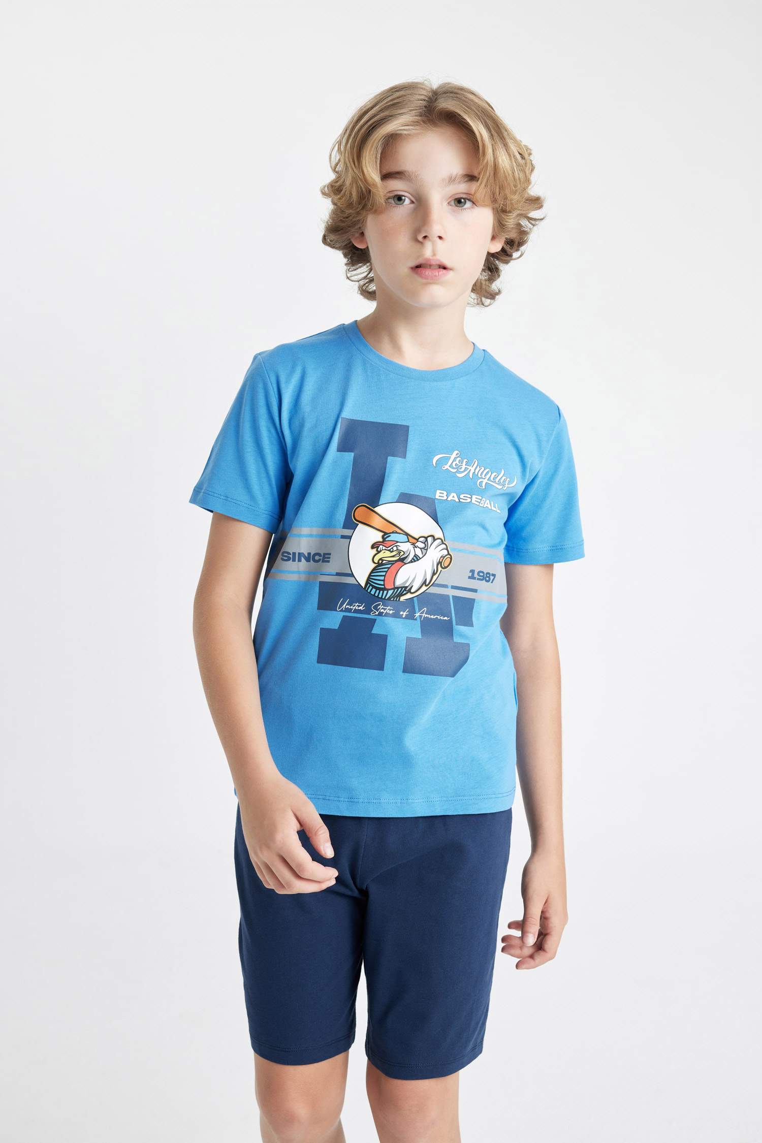 Boy Printed Short Sleeve 2 Piece Pajama Set