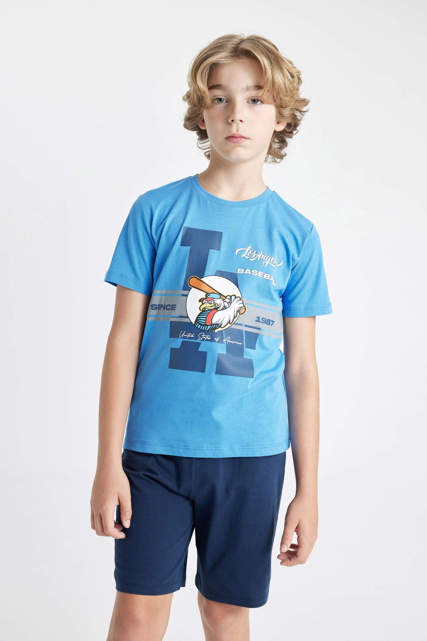 Boy Printed Short Sleeve 2 Piece Pajama Set