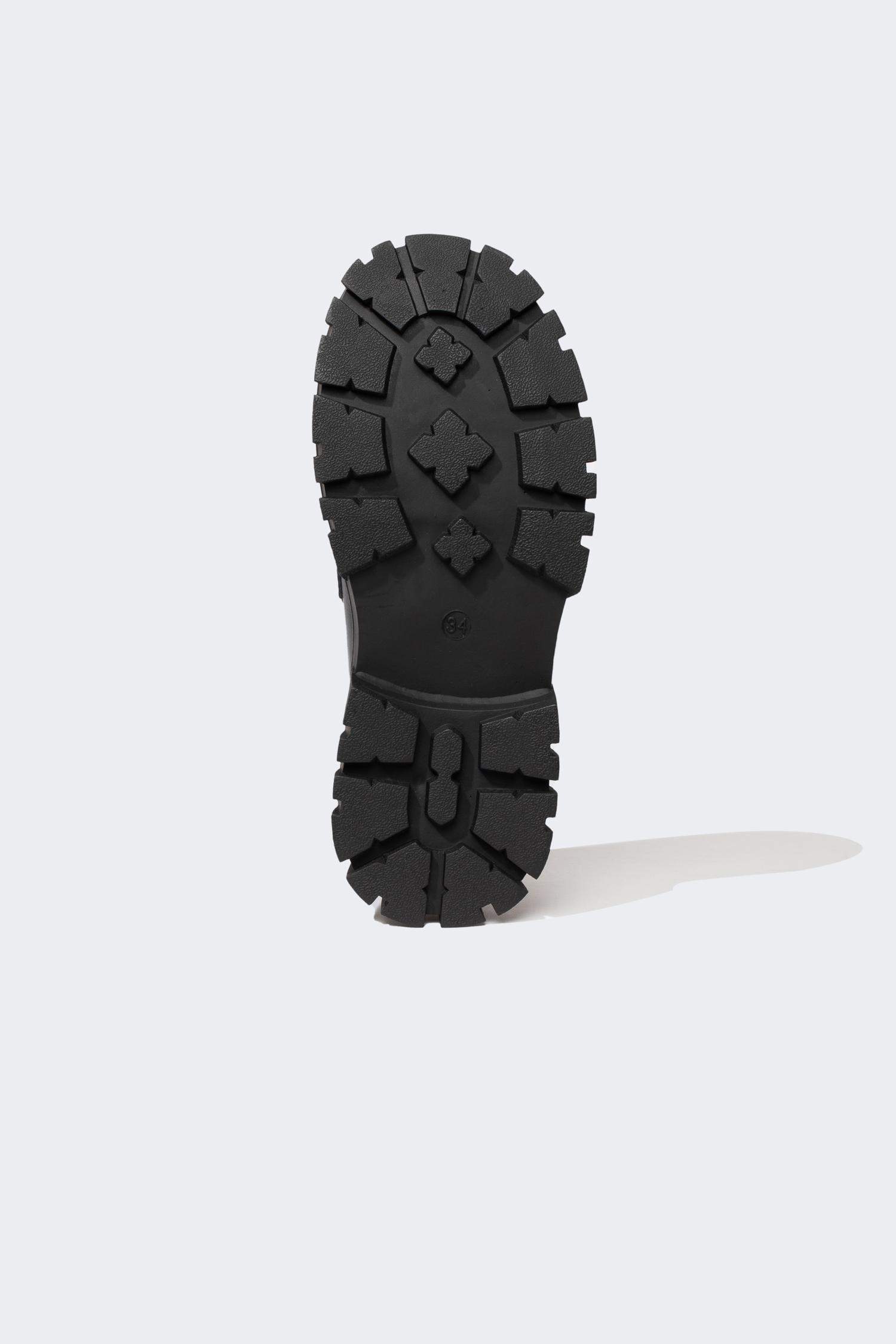 Girl High Sole Slip On Faux Leather Flat Shoes