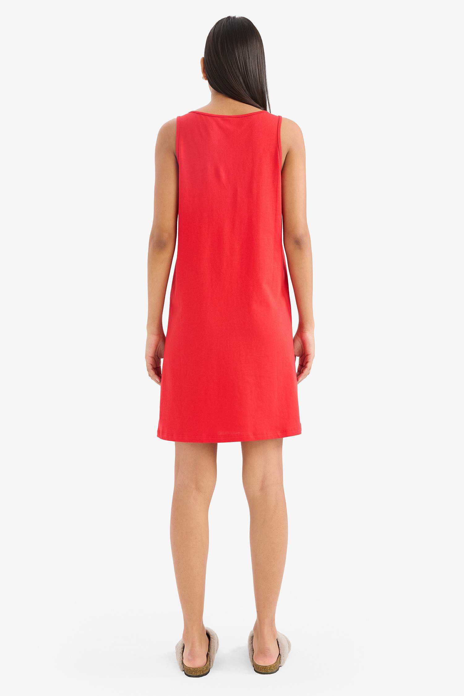 Fall in Love Printed Round Neck Sleeveless Nightgown