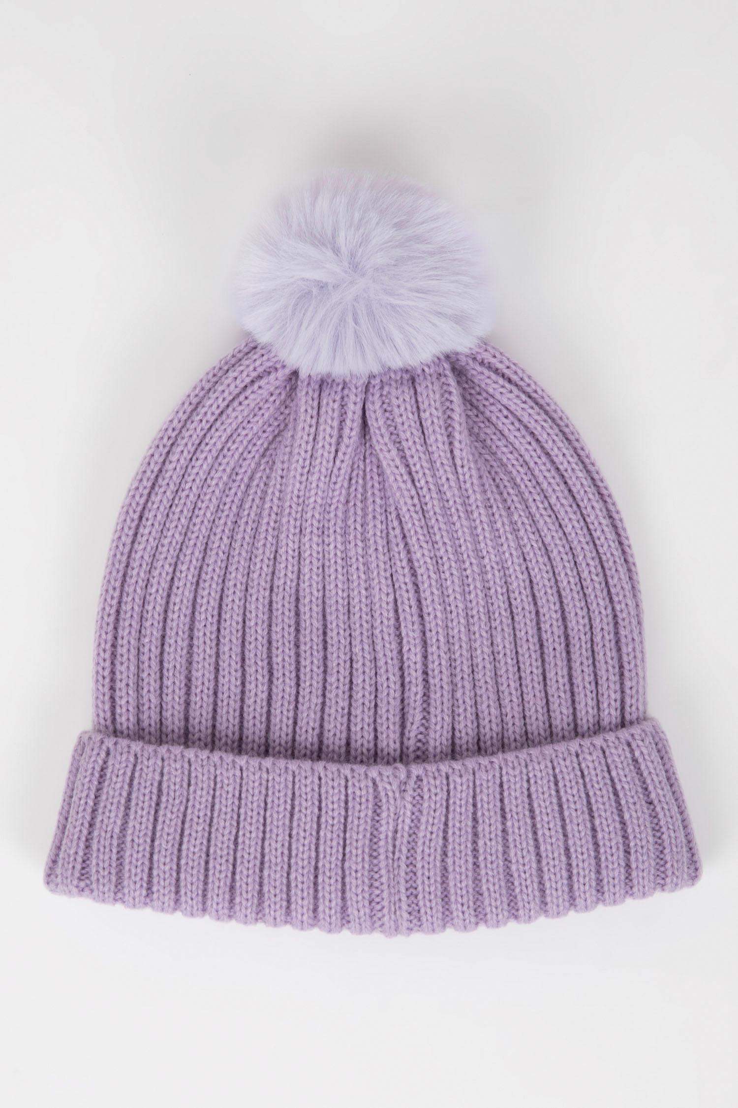 Kız Çocuk 2'li Takım Ponponlu Bere Atkı