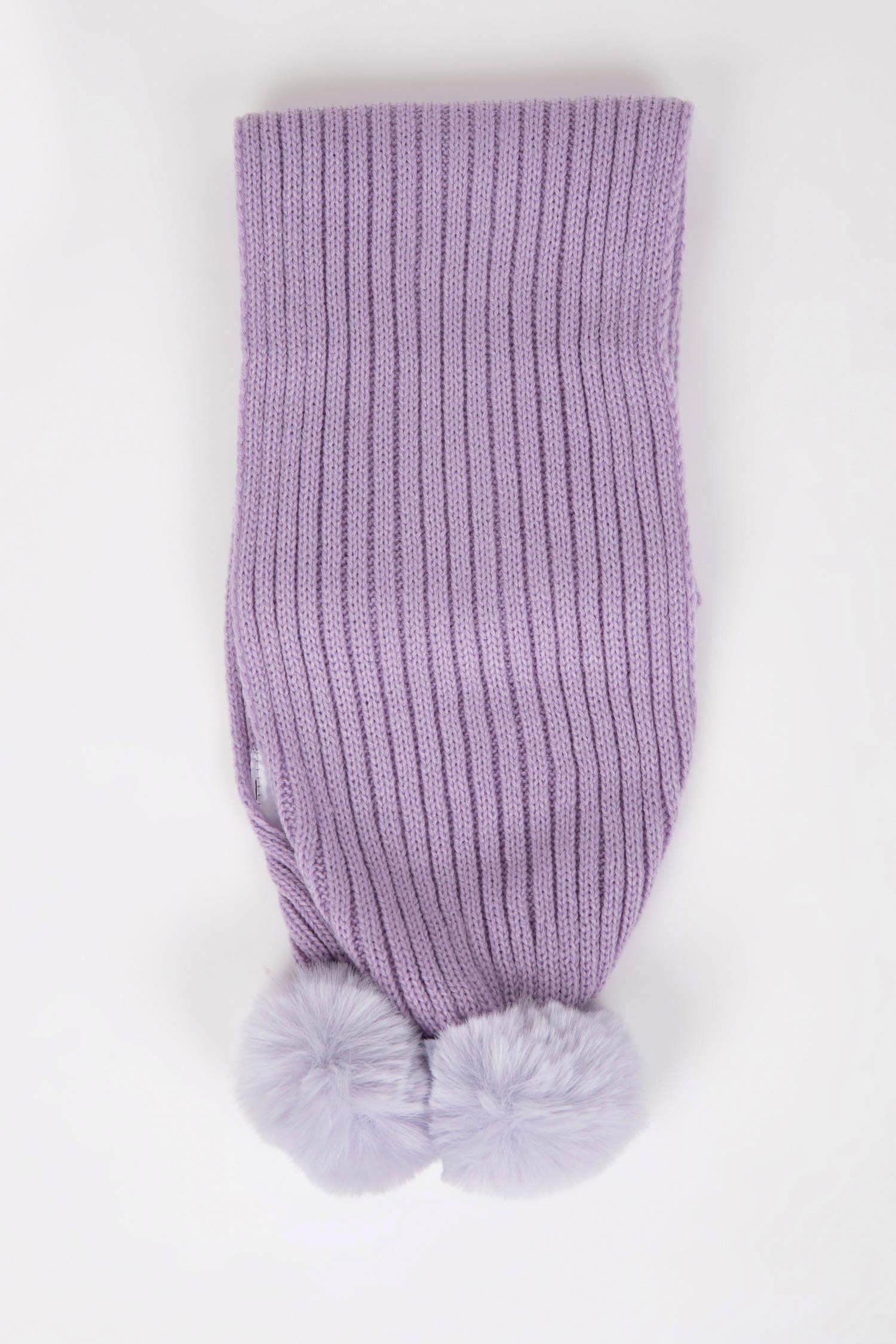 Kız Çocuk 2'li Takım Ponponlu Bere Atkı