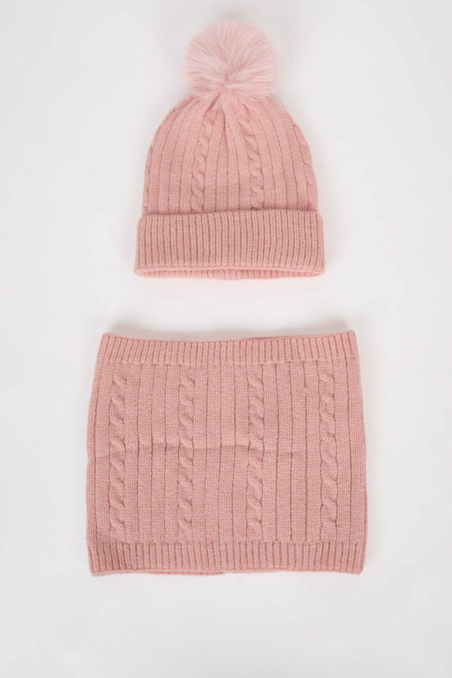 Комплект из 2-х вещей шапка и шарф для девочек