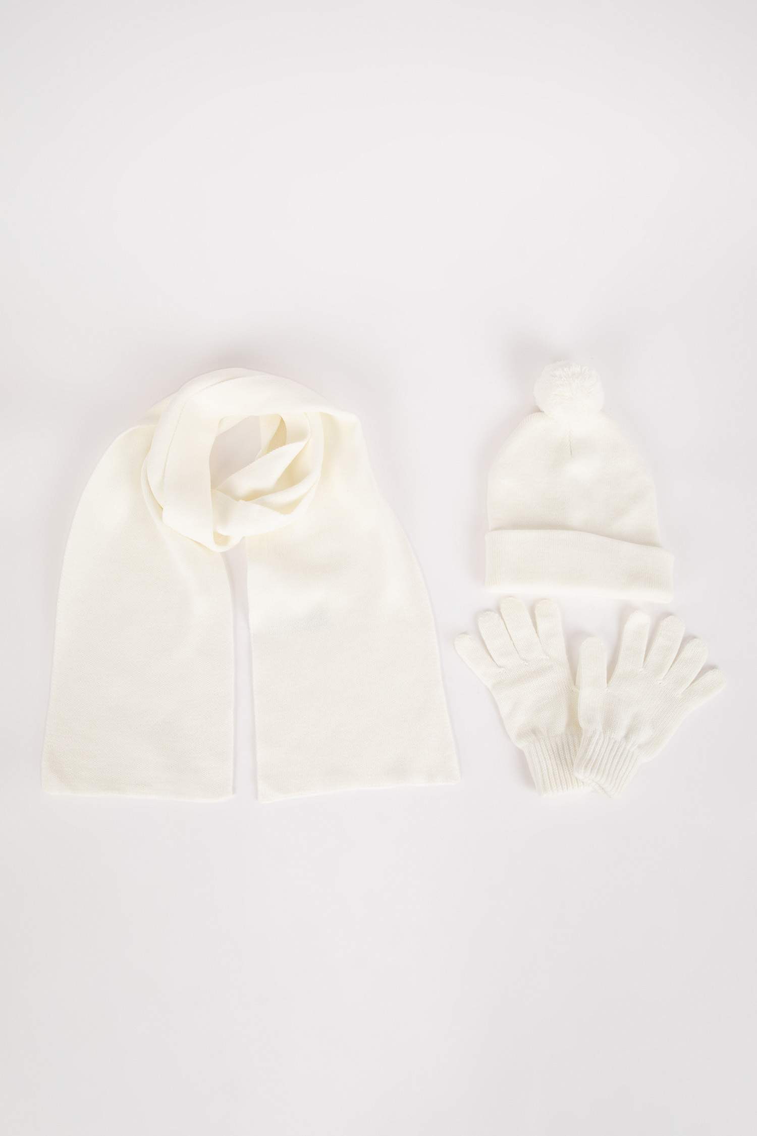 طقم بناتي سكارف قبعة وقفازات - 3 قطع