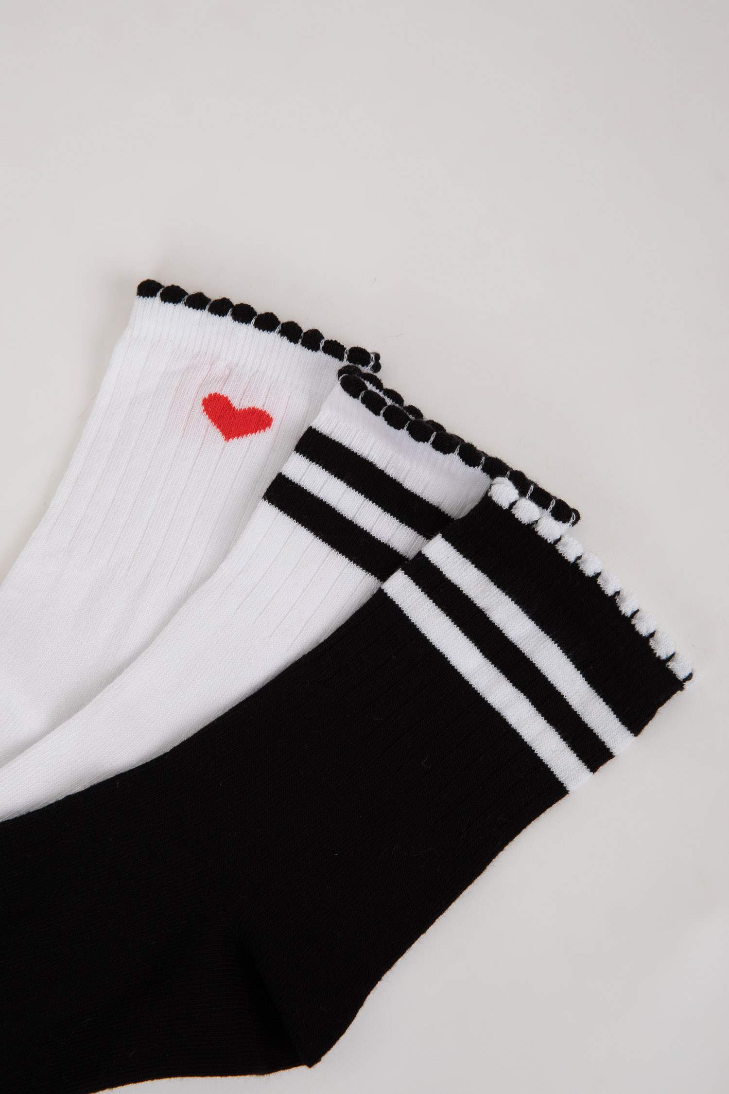 جوارب بنات قطن طويلة - 3 قطع