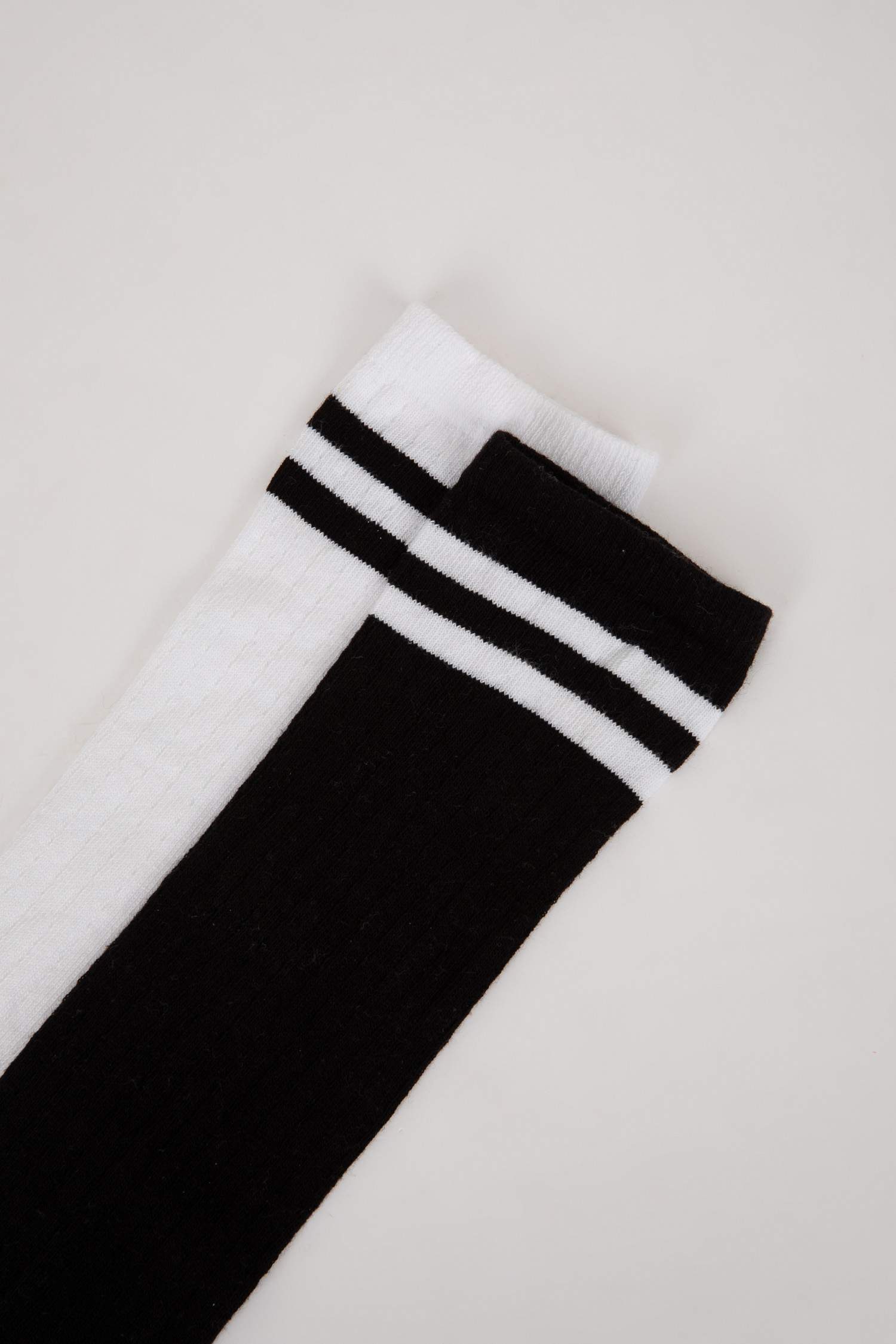 جوارب بنات طويلة قطن - قطعتين