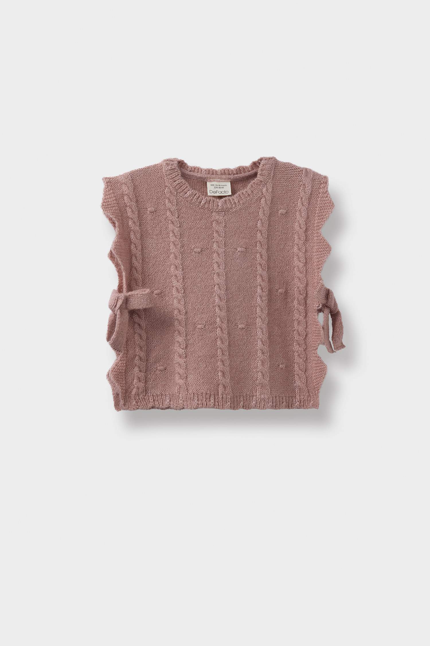 Baby Girl Regular Fit Crew Neck Knit Vest