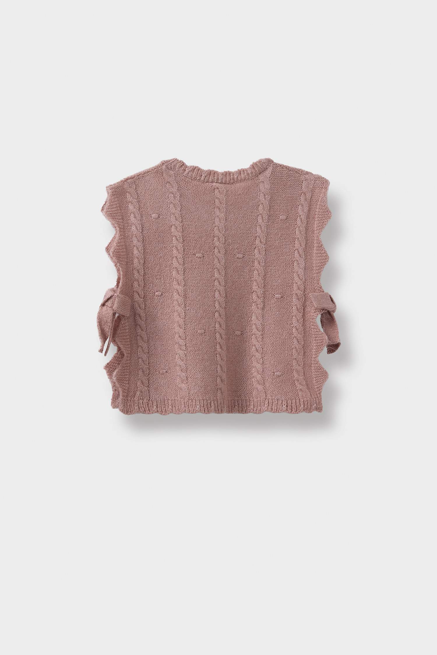 Baby Girl Regular Fit Crew Neck Knit Vest