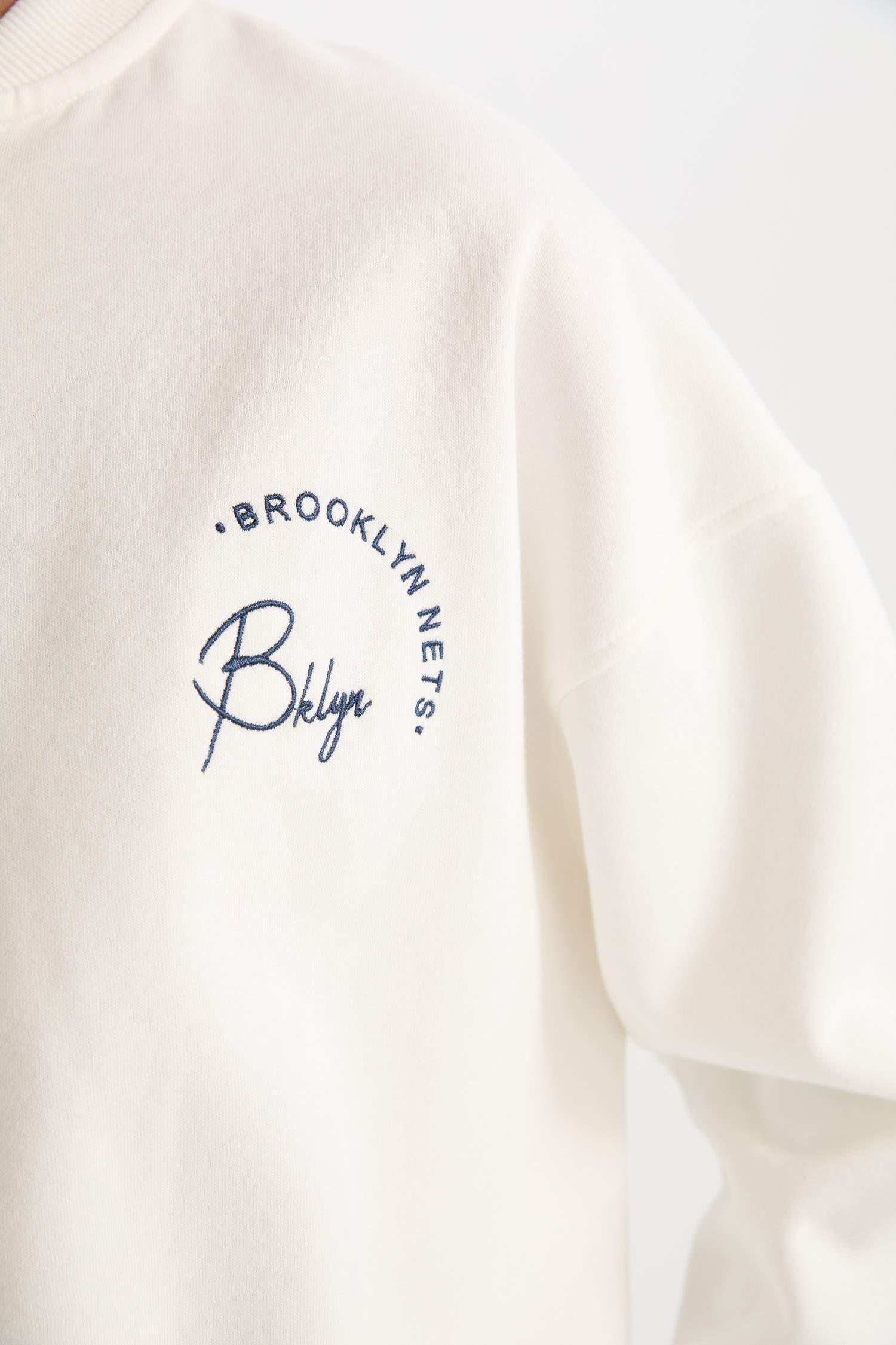 DeFactoFit NBA Brooklyn Nets Oversize Geniş Kalıp Kolej Yaka Sırt Baskılı Bomber Hırka