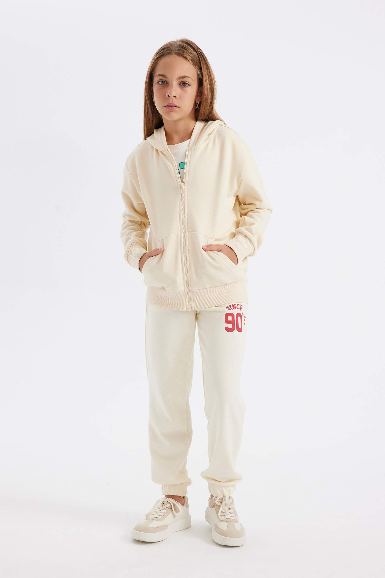 Кардиган с капюшоном на молнии для девочек, Школьная коллекция