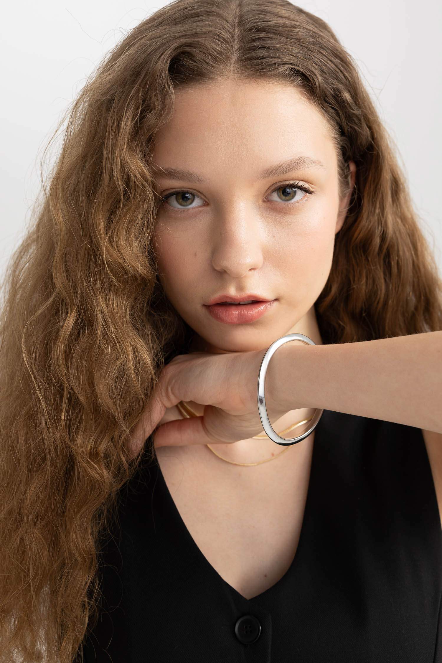 Woman 2 Piece Gold Silver Bracelet