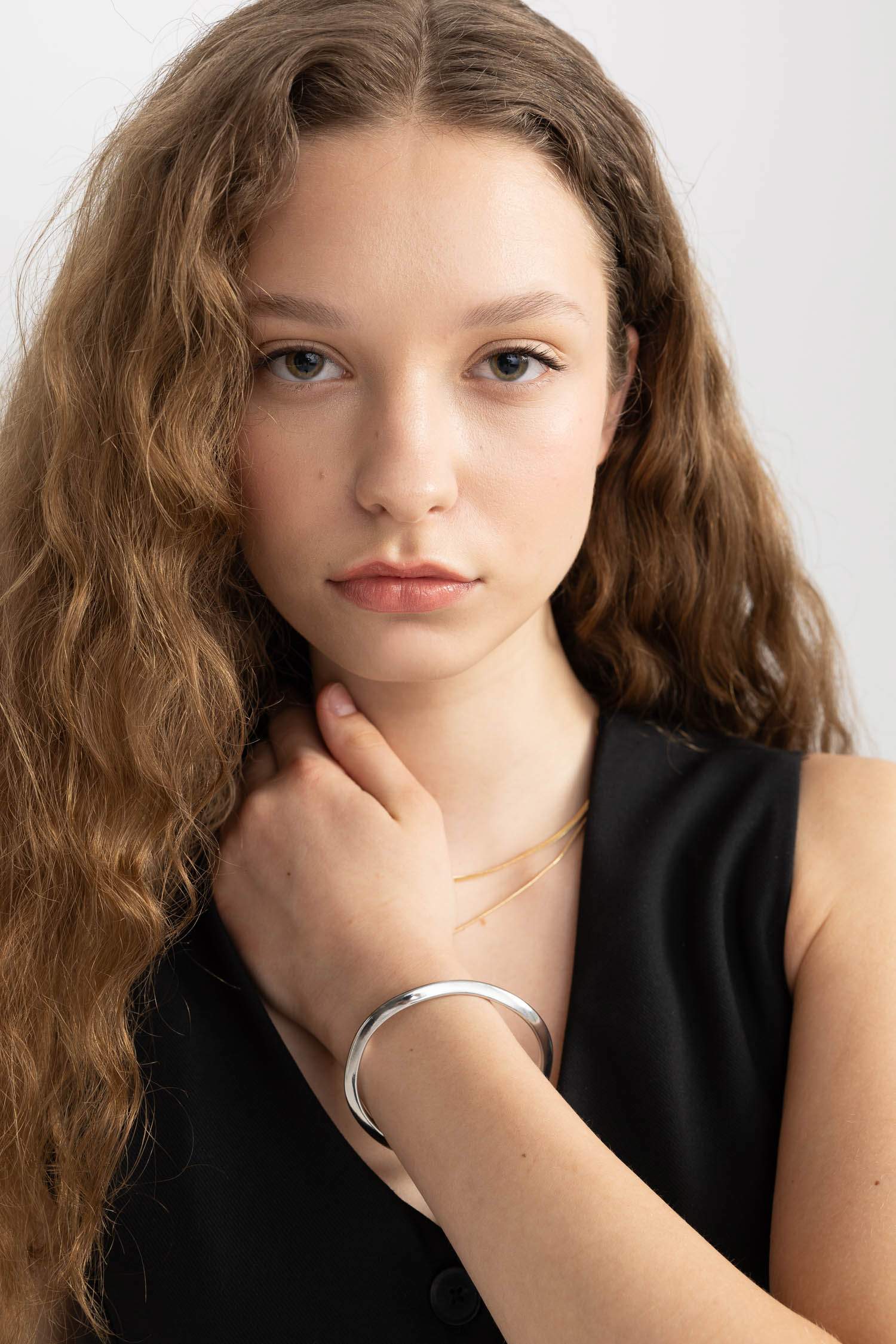 Woman 2 Piece Gold Silver Bracelet