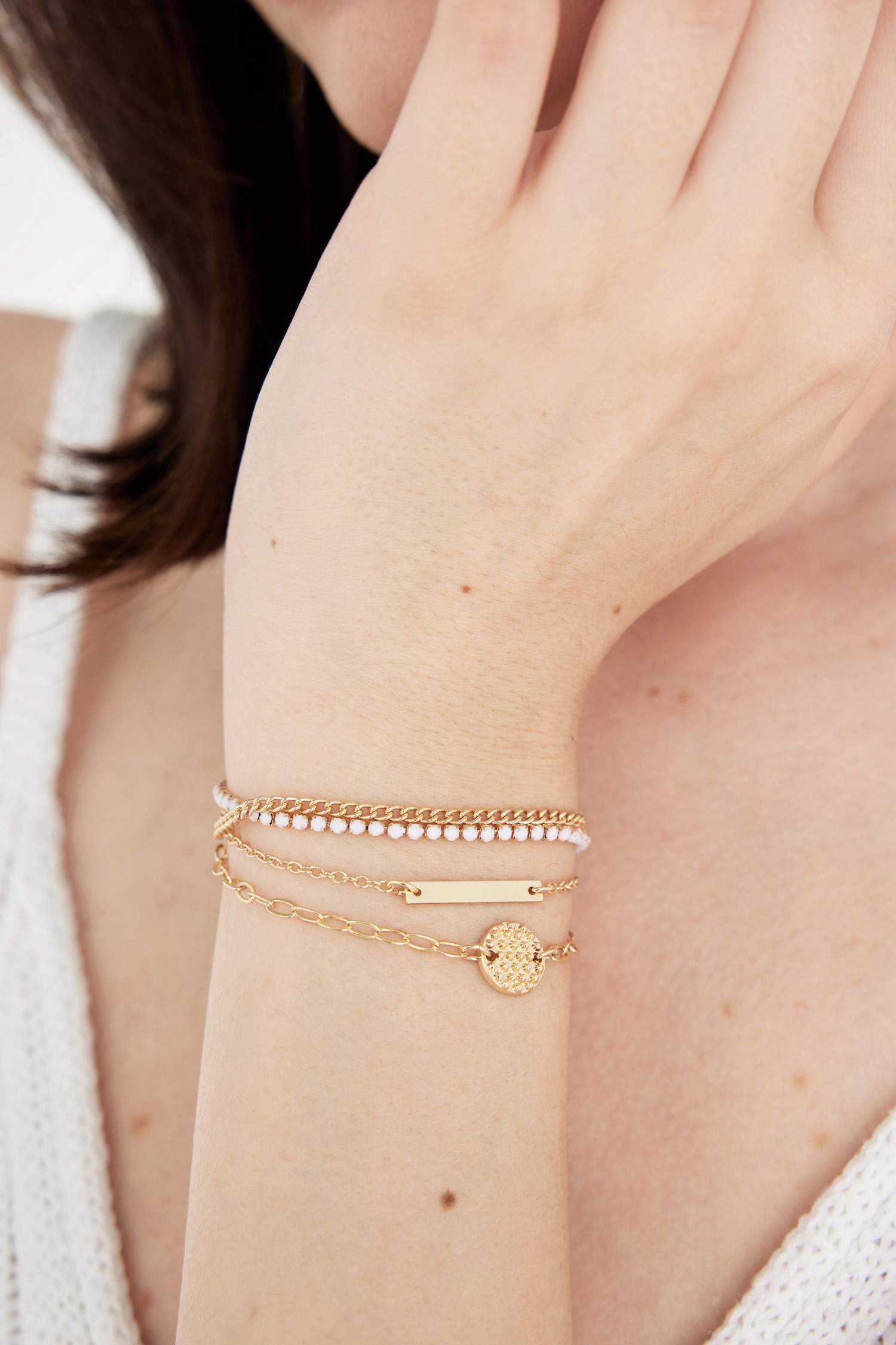 Золотой браслет для женщин, 4 шт