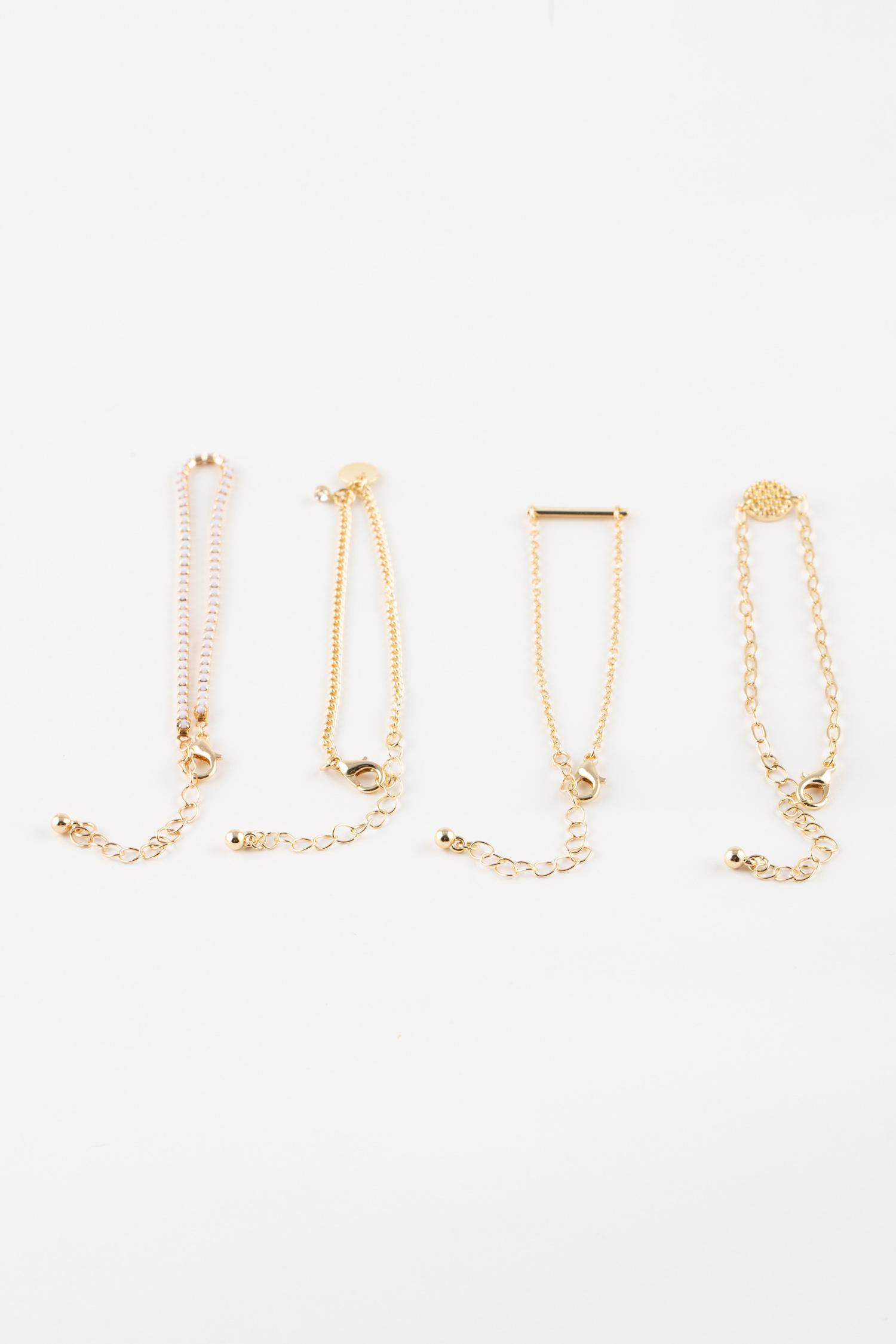 Золотой браслет для женщин, 4 шт