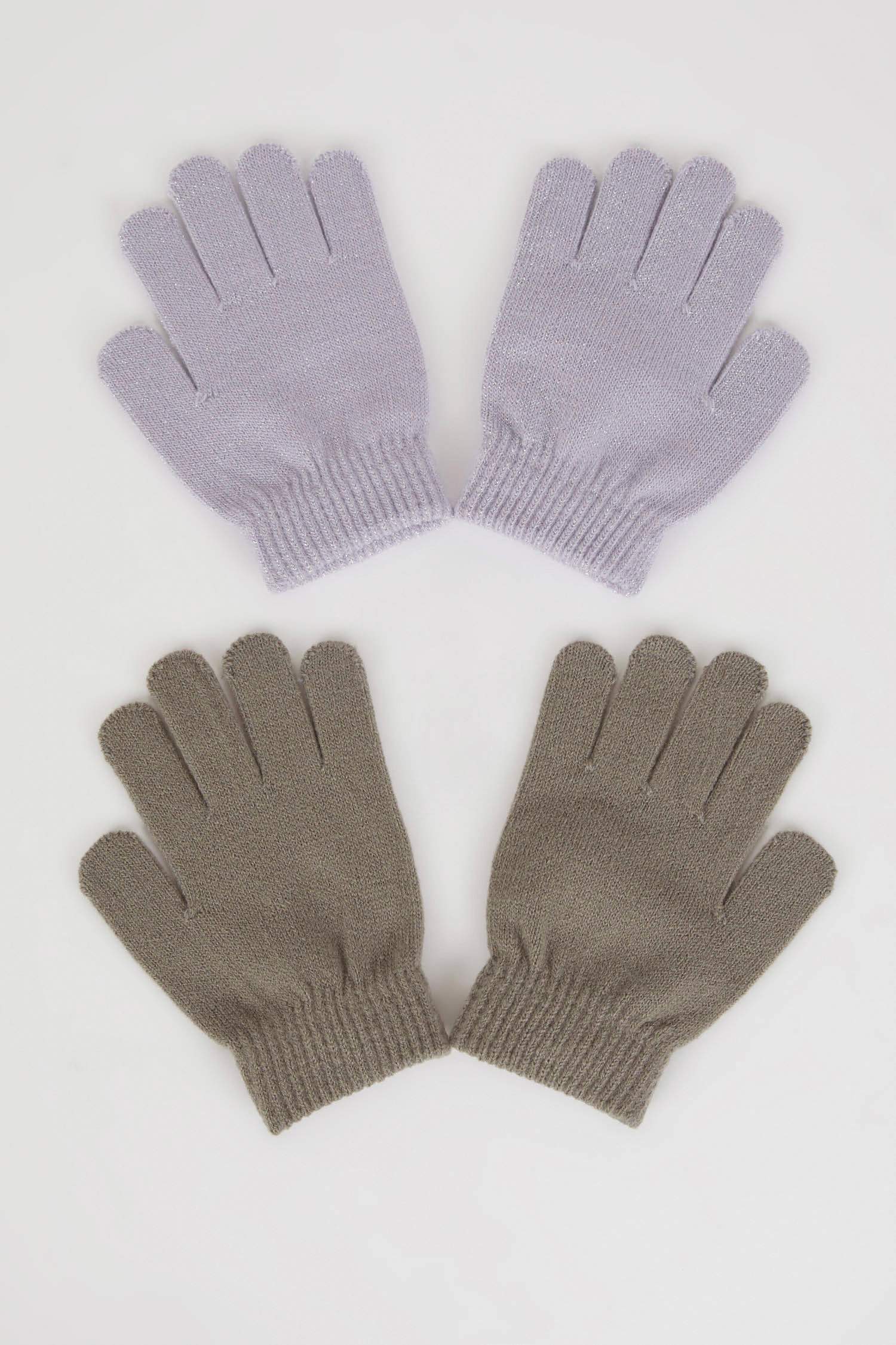 قفازات صوف للبنات - قطعتين