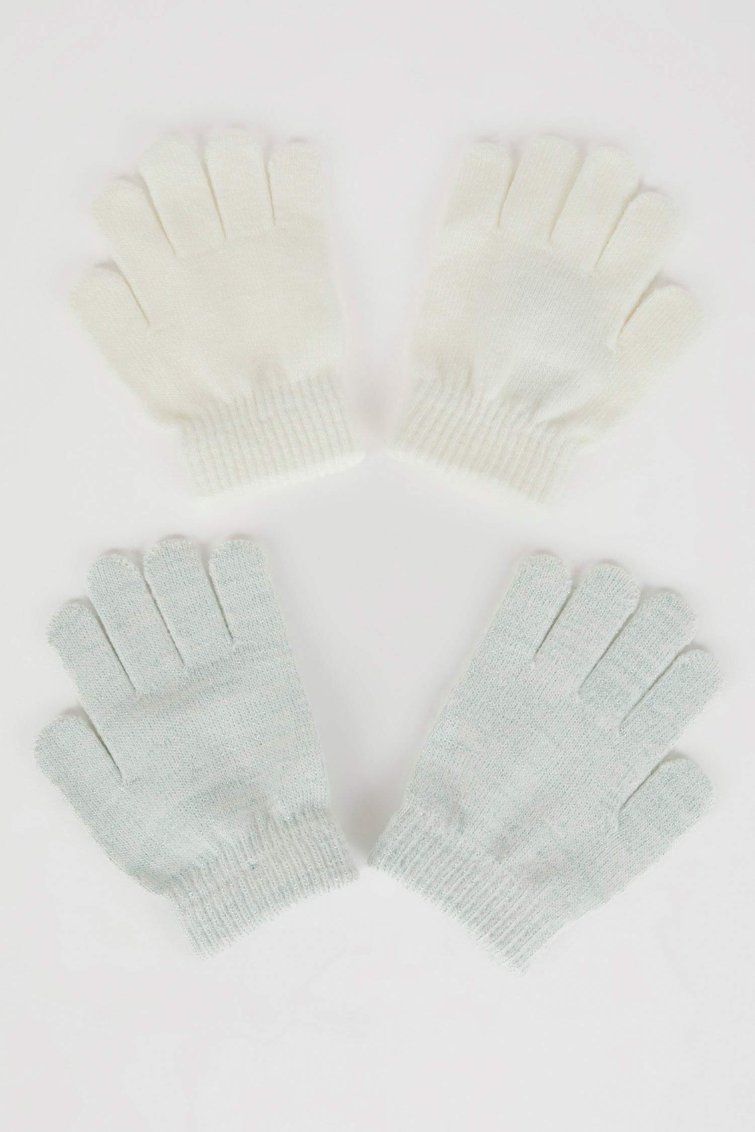 قفازات صوف للبنات - قطعتين