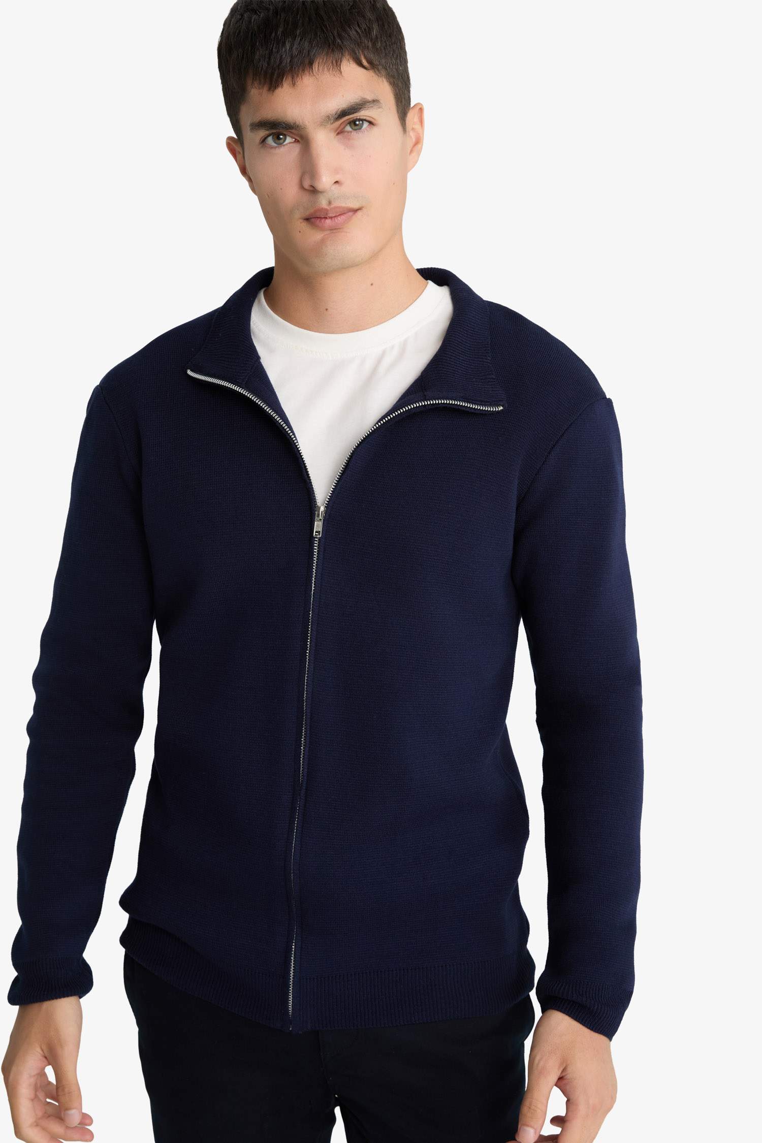 Standard Fit Turtleneck Knitwear Cardigan