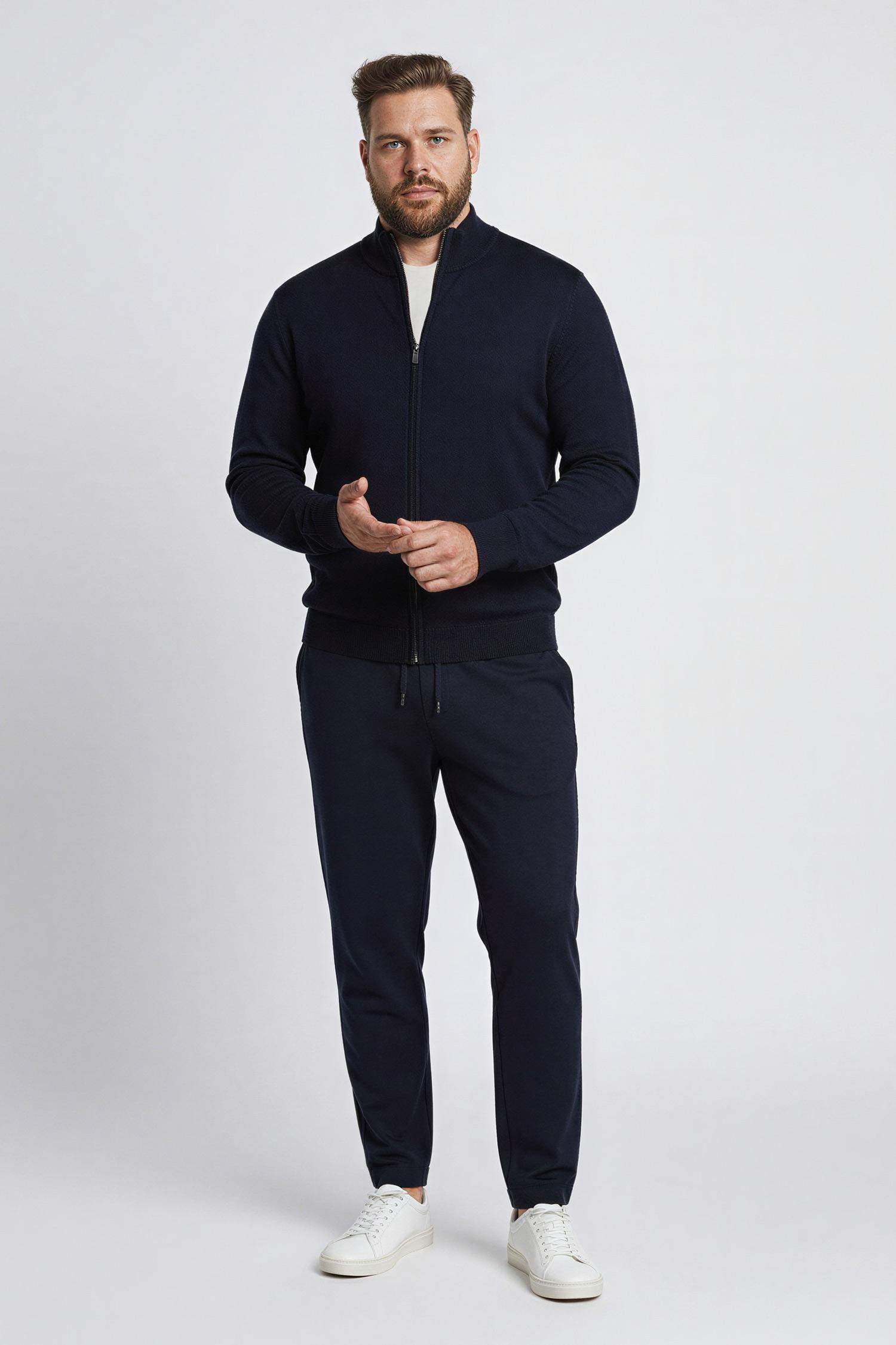 Standart Fit Dik Yaka Fermuarlı Triko Hırka