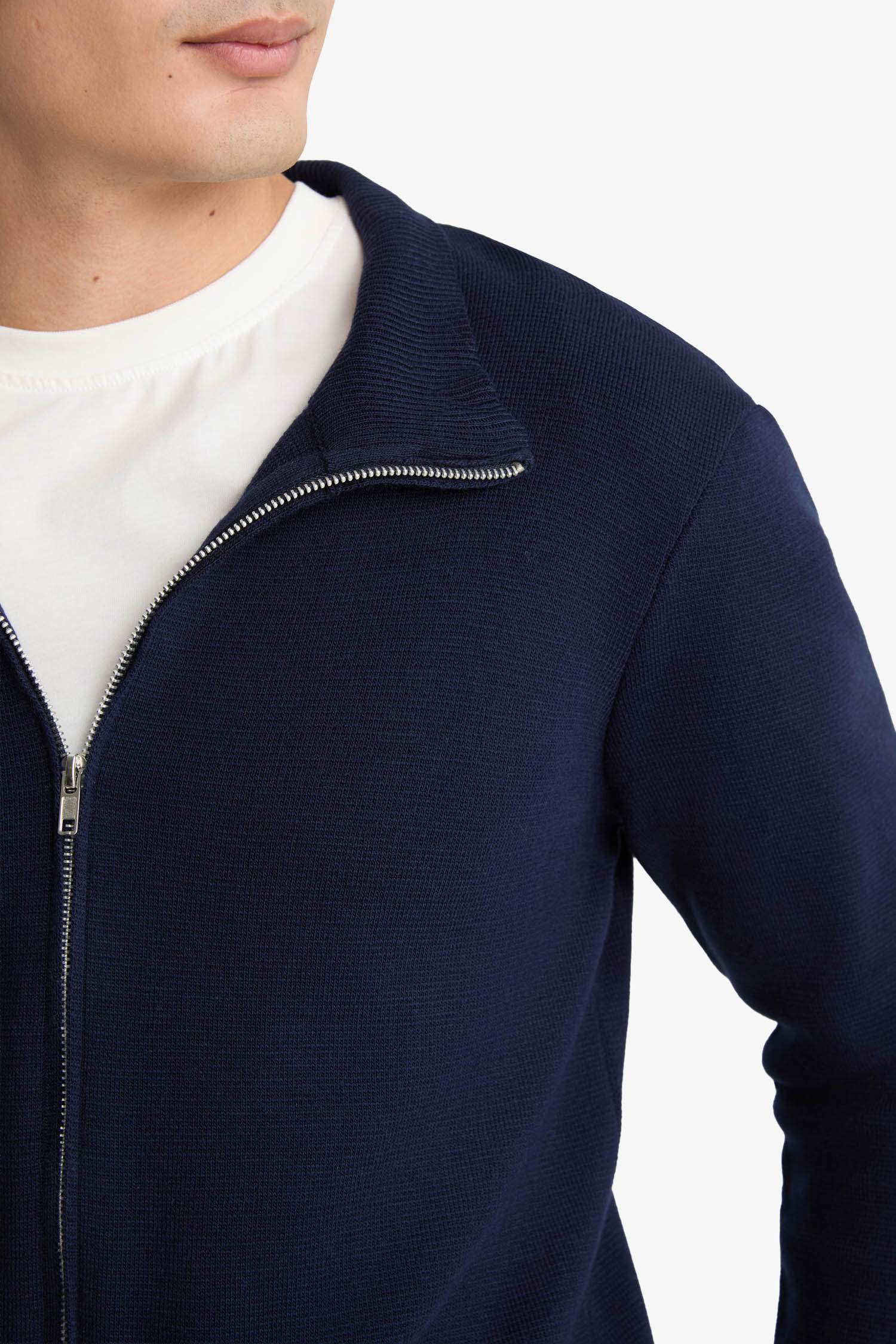 Standard Fit Turtleneck Knitwear Cardigan