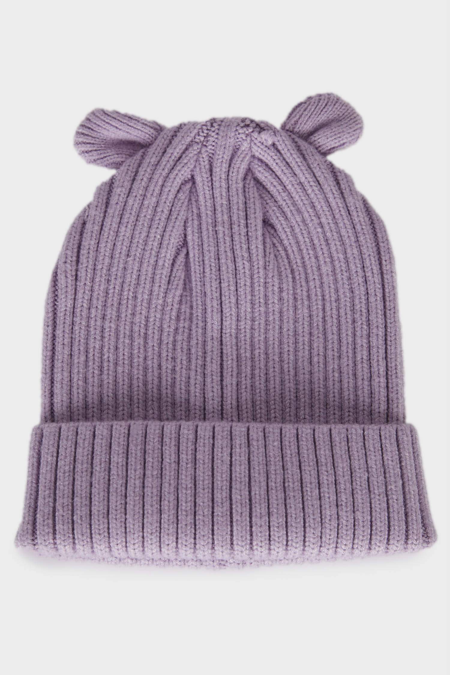 Kız Bebek Kulaklı Örgü Bere