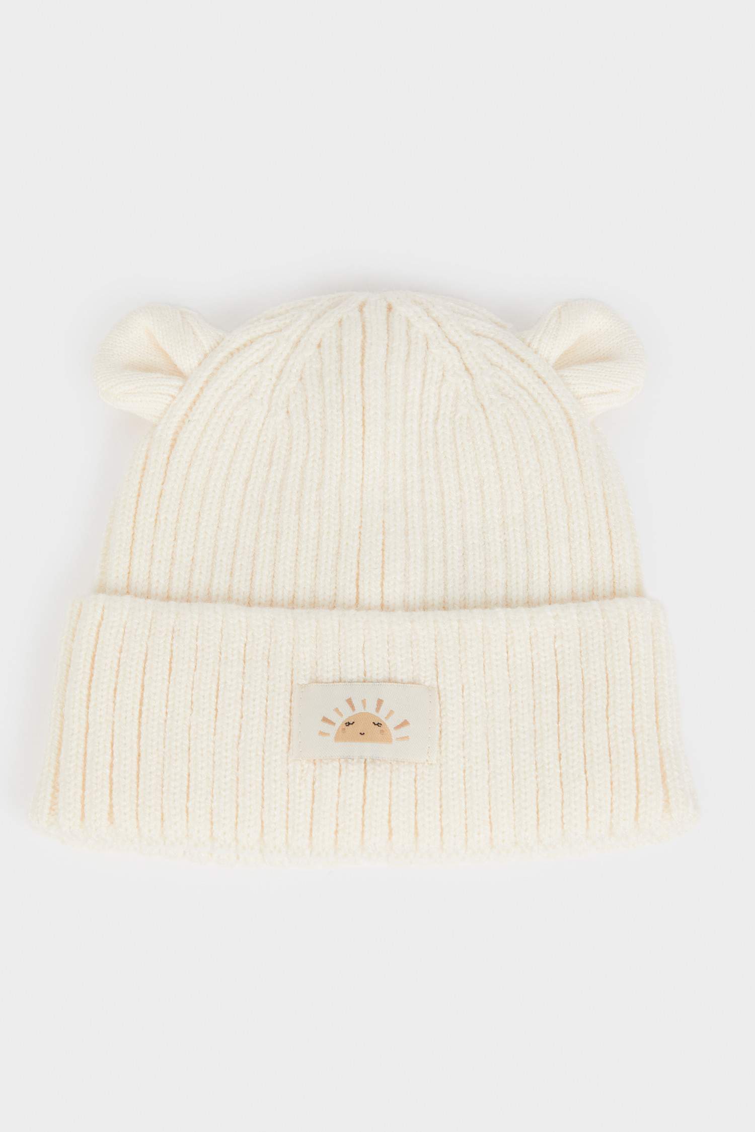 Kız Bebek Dokuma Etiketli Kulaklı Triko Bere