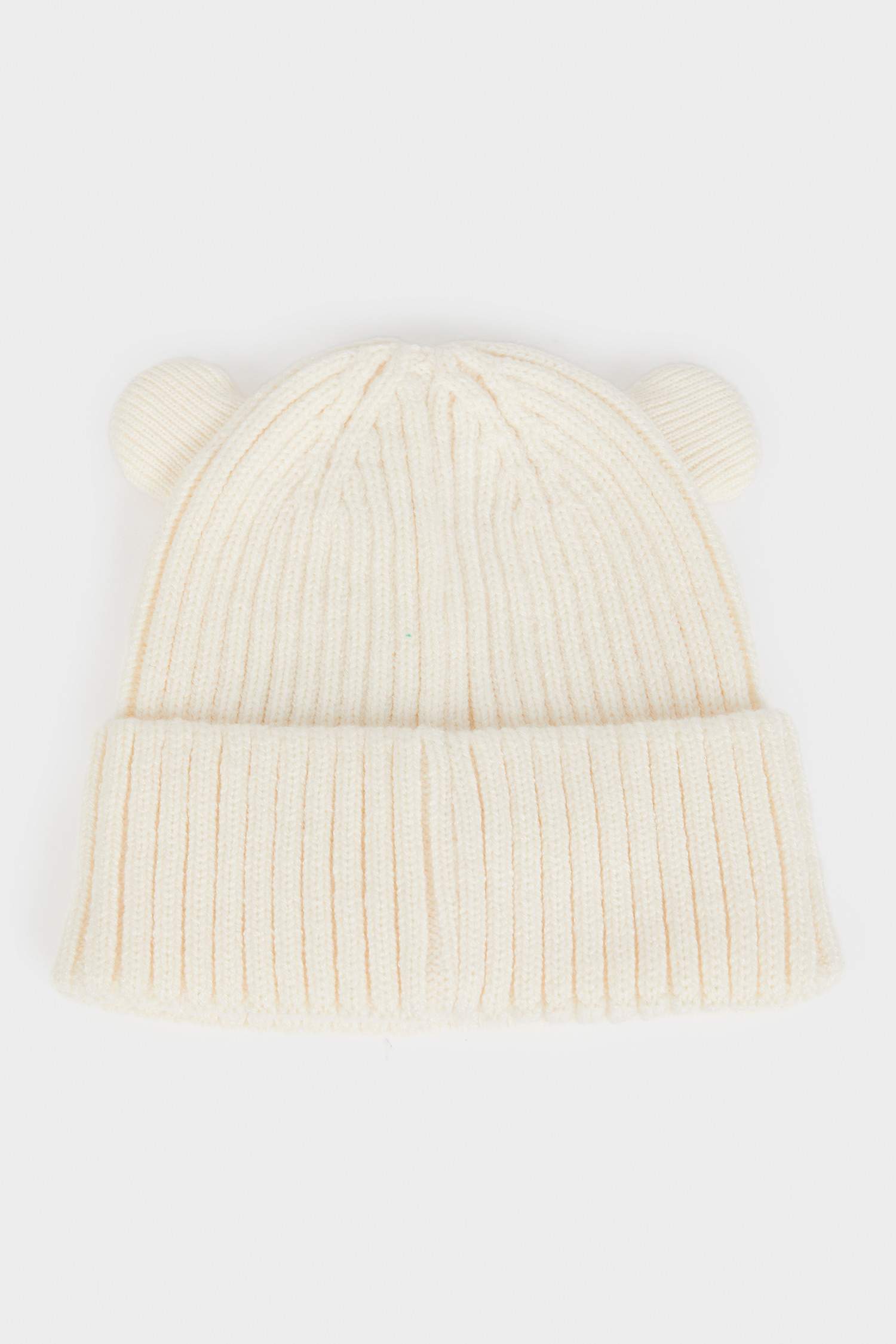 Kız Bebek Dokuma Etiketli Kulaklı Triko Bere