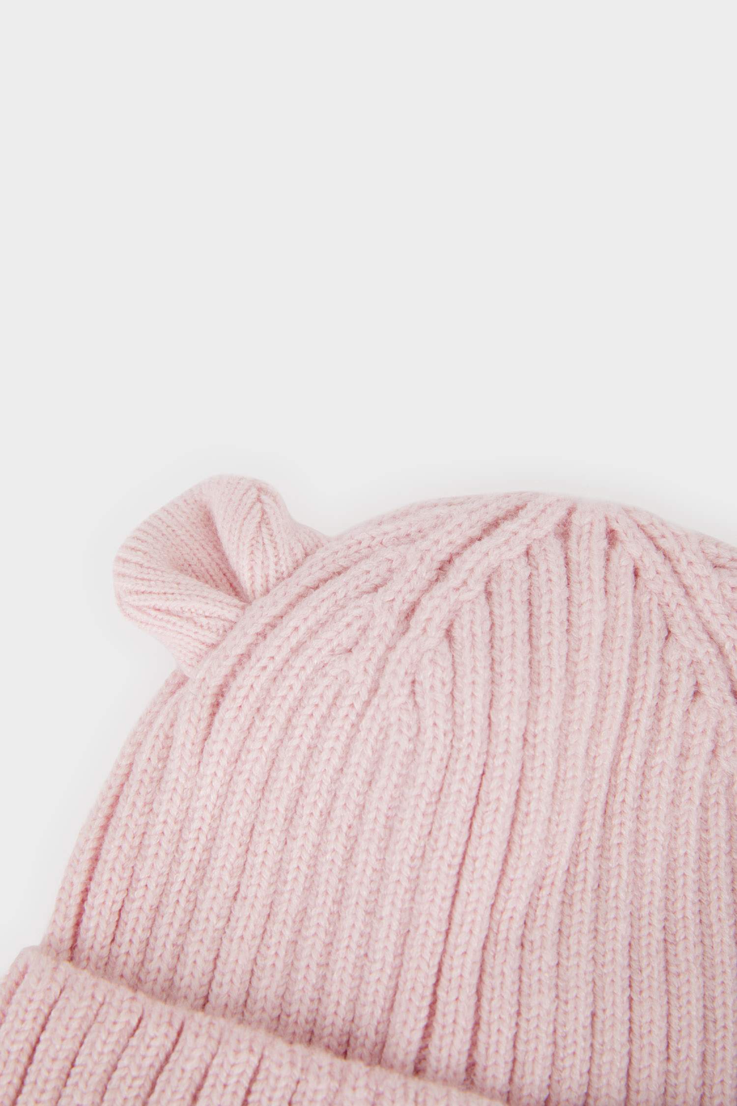 	Kız Bebek Dokuma Etiketli Kulaklı Triko Bere