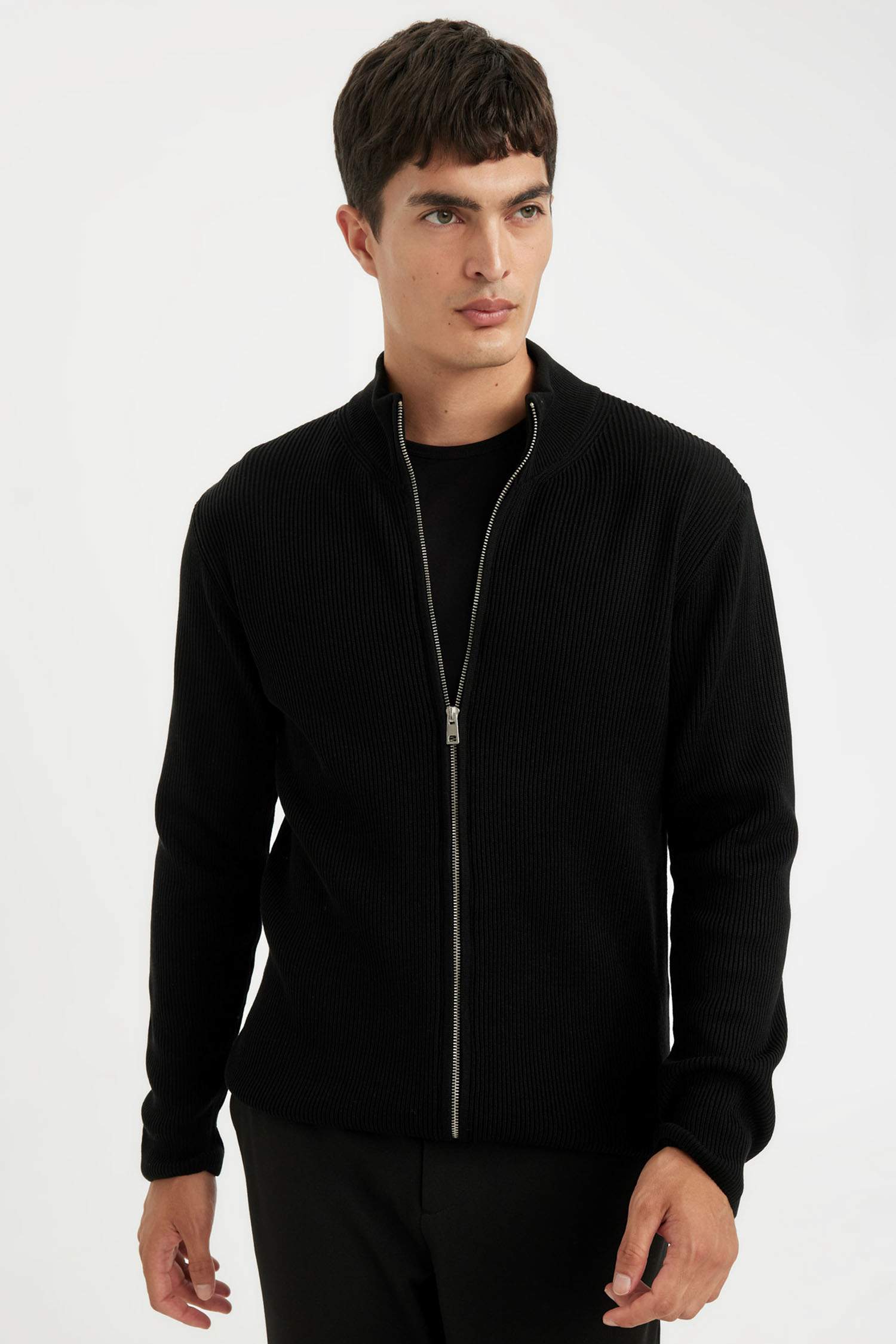 Standard Fit Turtleneck Knitwear Cardigan
