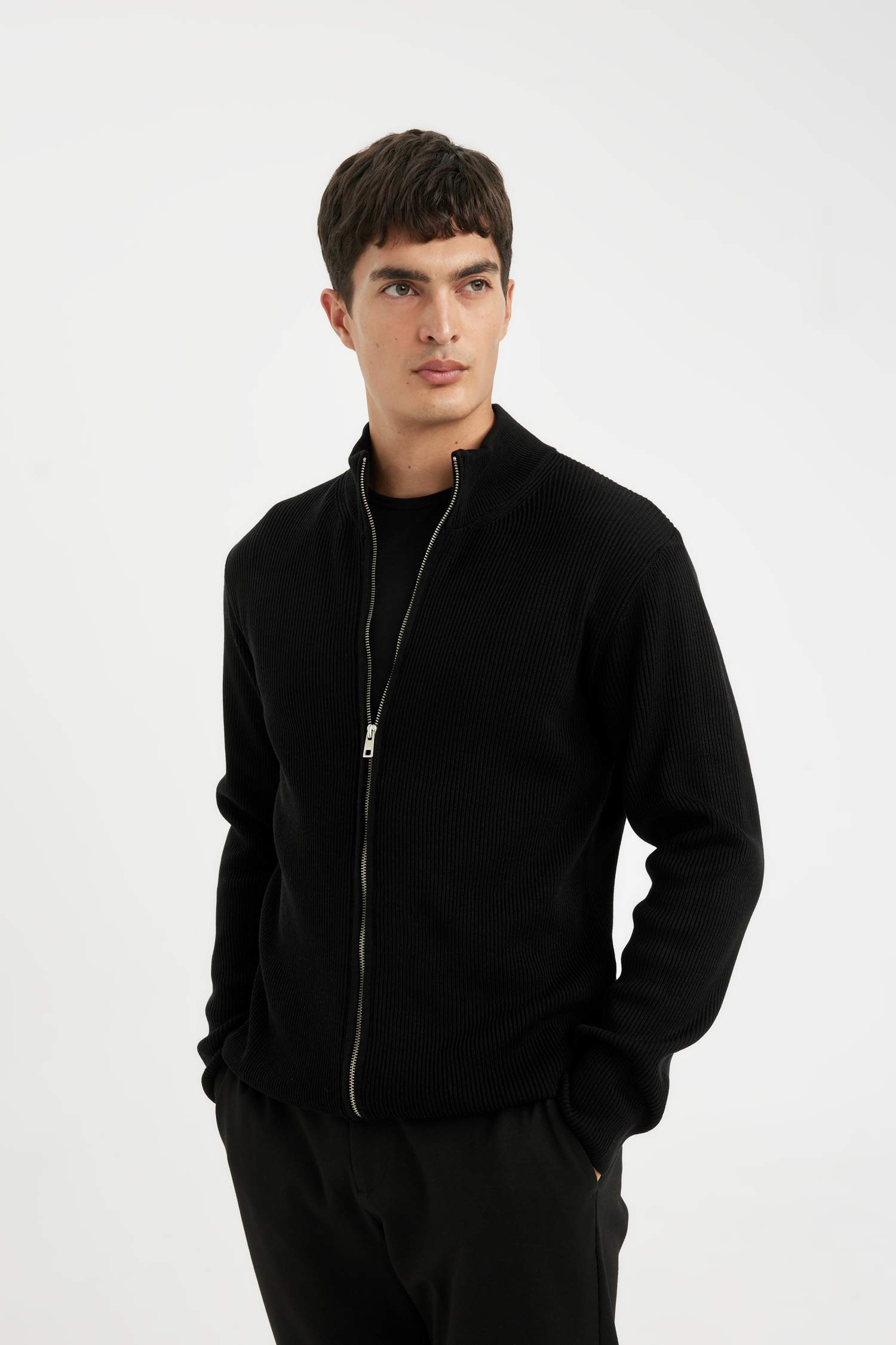 Standard Fit Turtleneck Knitwear Cardigan