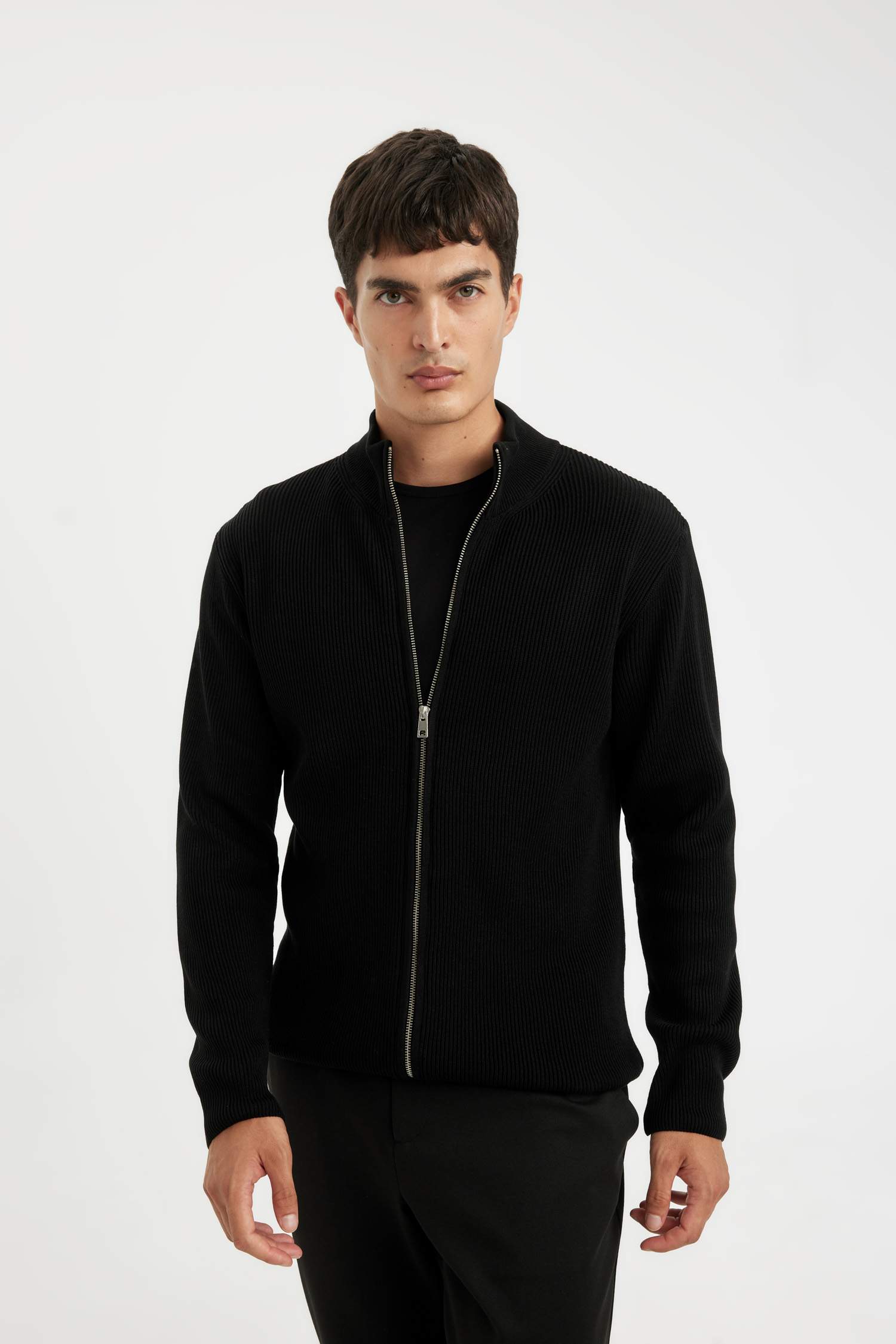 Standard Fit Turtleneck Knitwear Cardigan