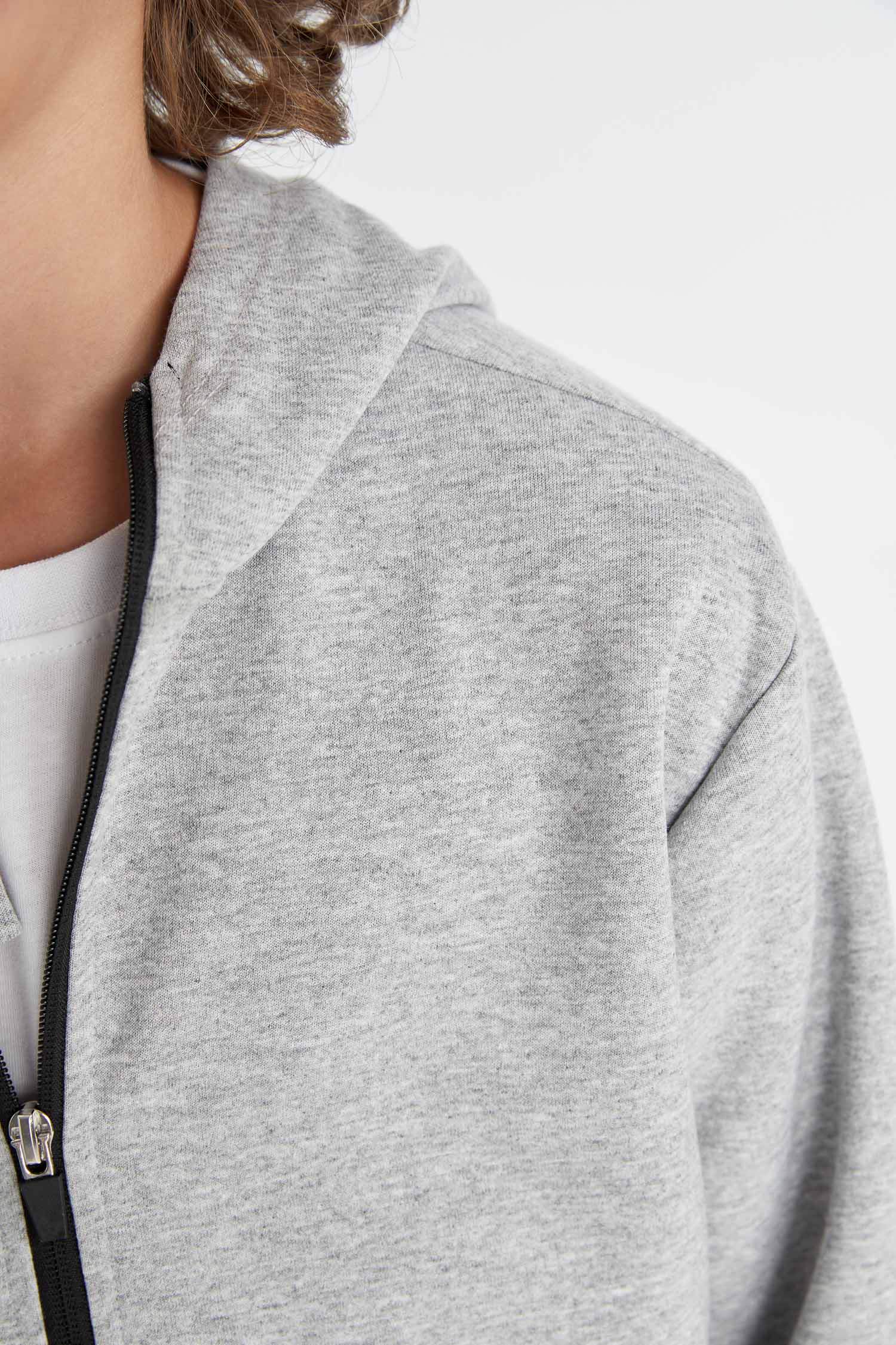 Свитшот базовый с капюшоном на молнии для мальчиков, Школьная коллекция