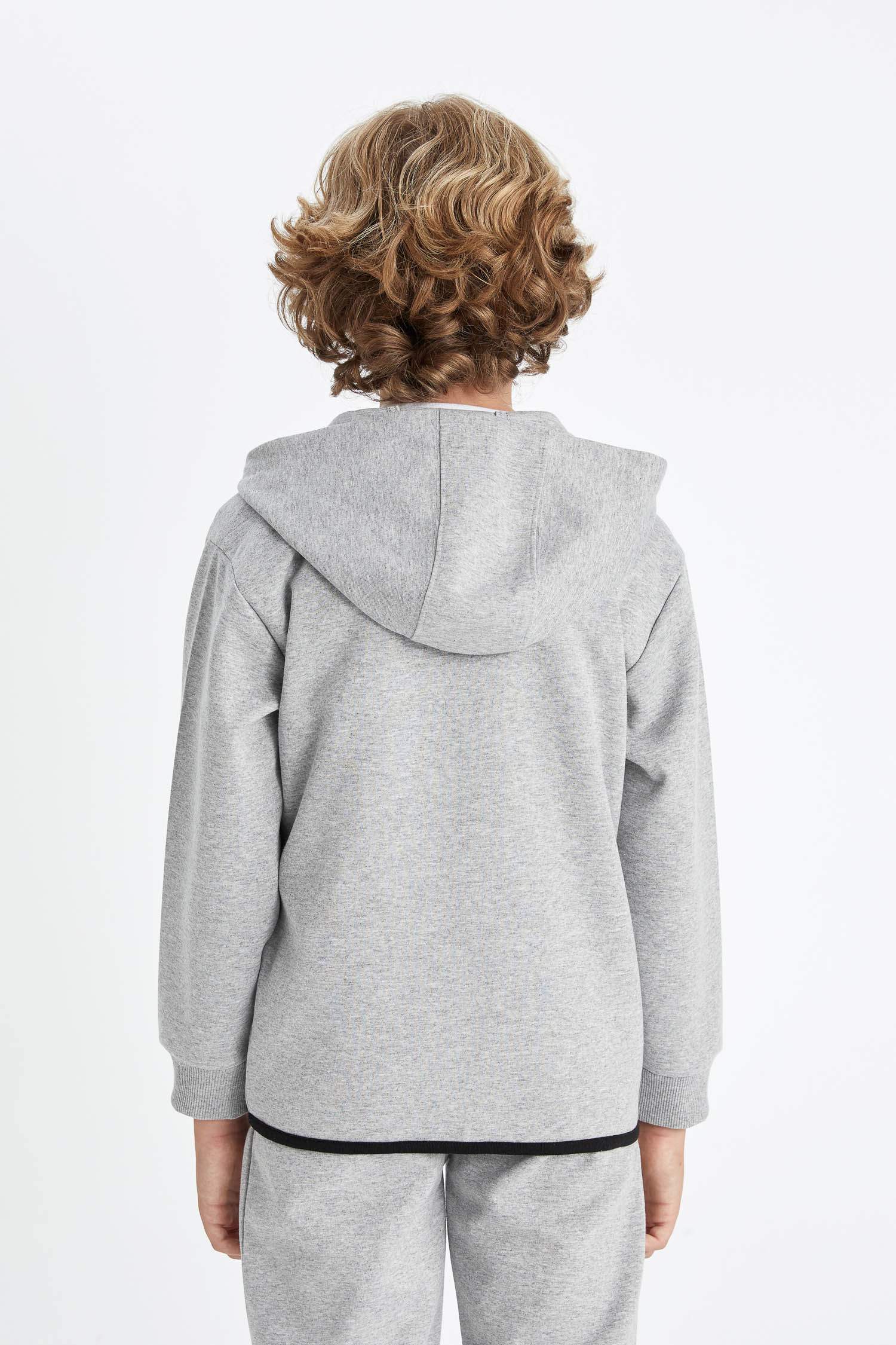 Свитшот базовый с капюшоном на молнии для мальчиков, Школьная коллекция