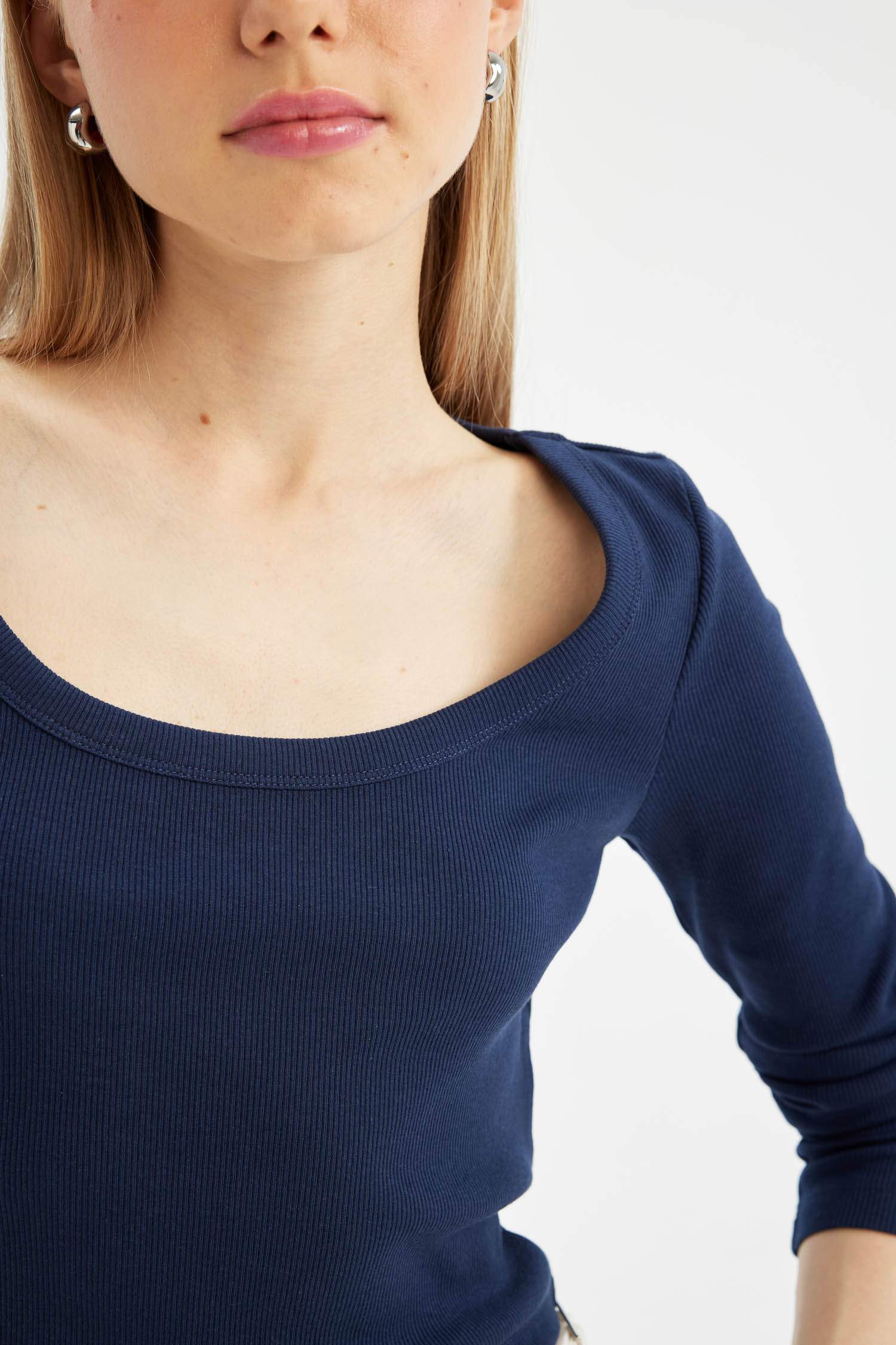 Fitted Corduroy Long Sleeve T-Shirt