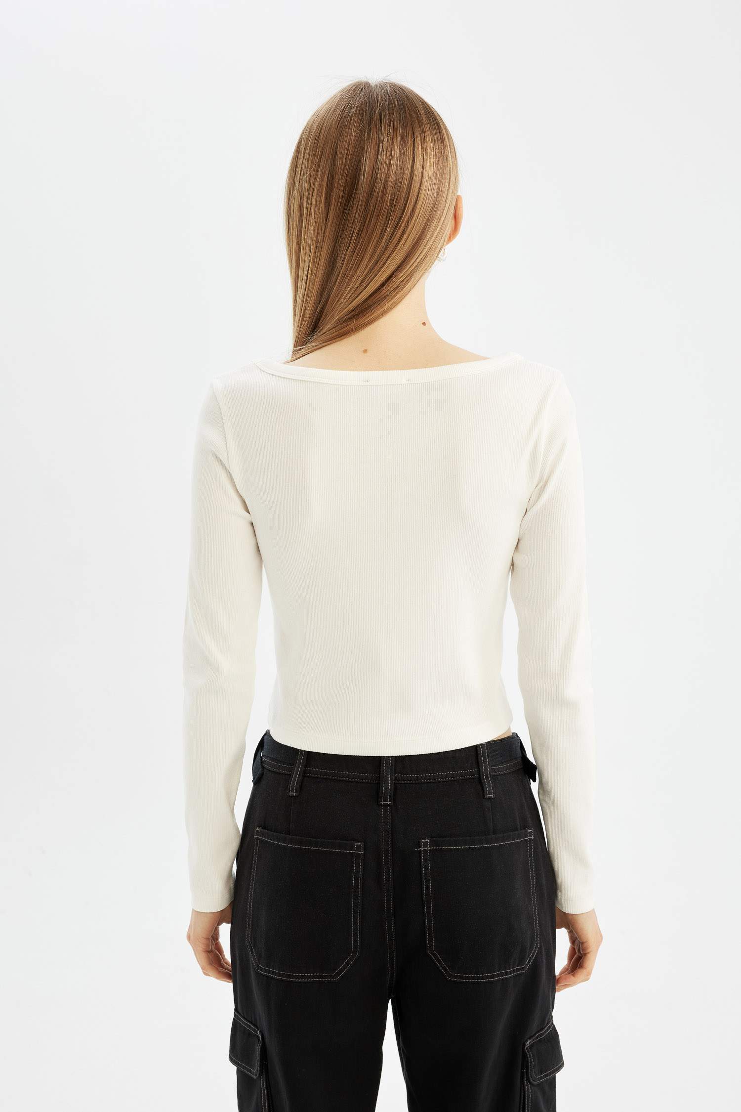 Fitted Ribbed Camisole Long Sleeve T-Shirt