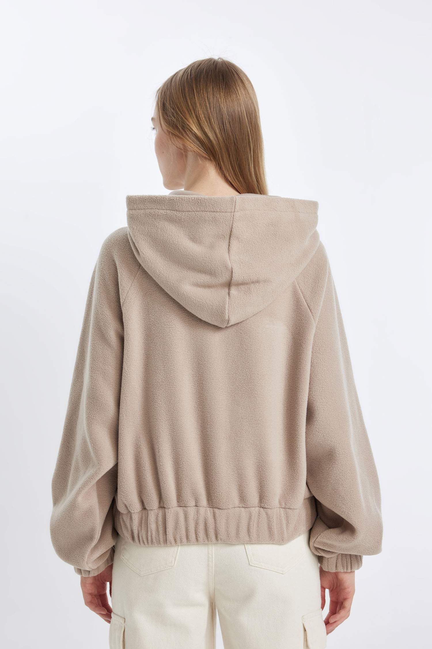 Coool Loose Fit Kapüşonlu Kanguru Cepli Polar Sweatshirt