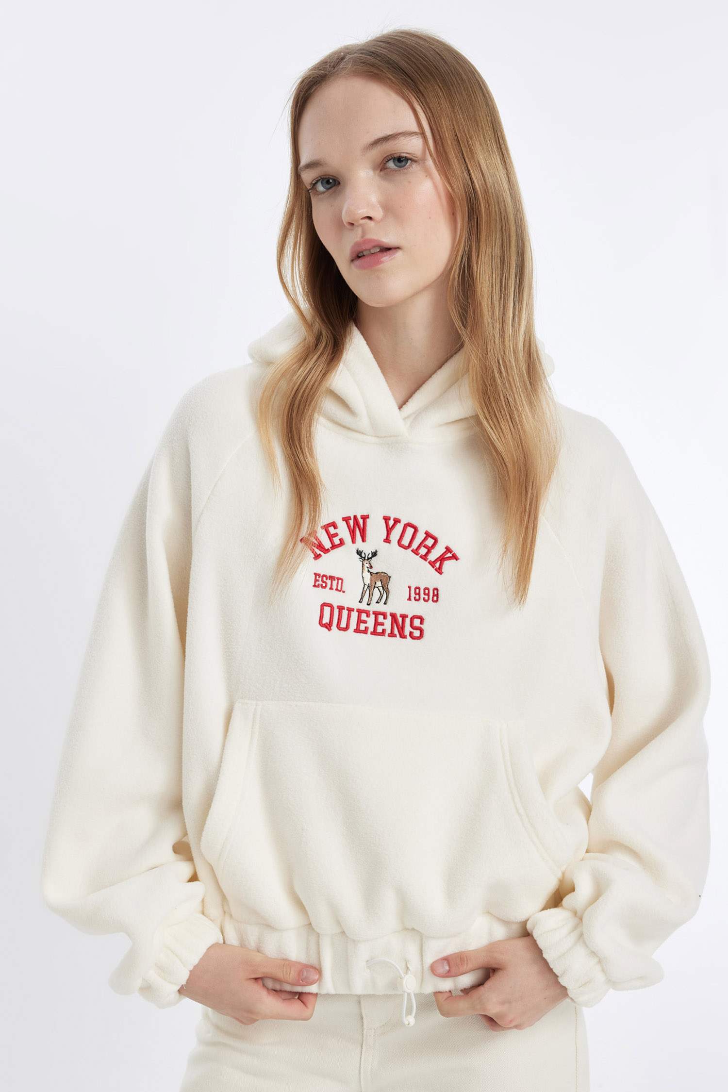 Coool Loose Fit Kapüşonlu Kanguru Cepli Polar Sweatshirt