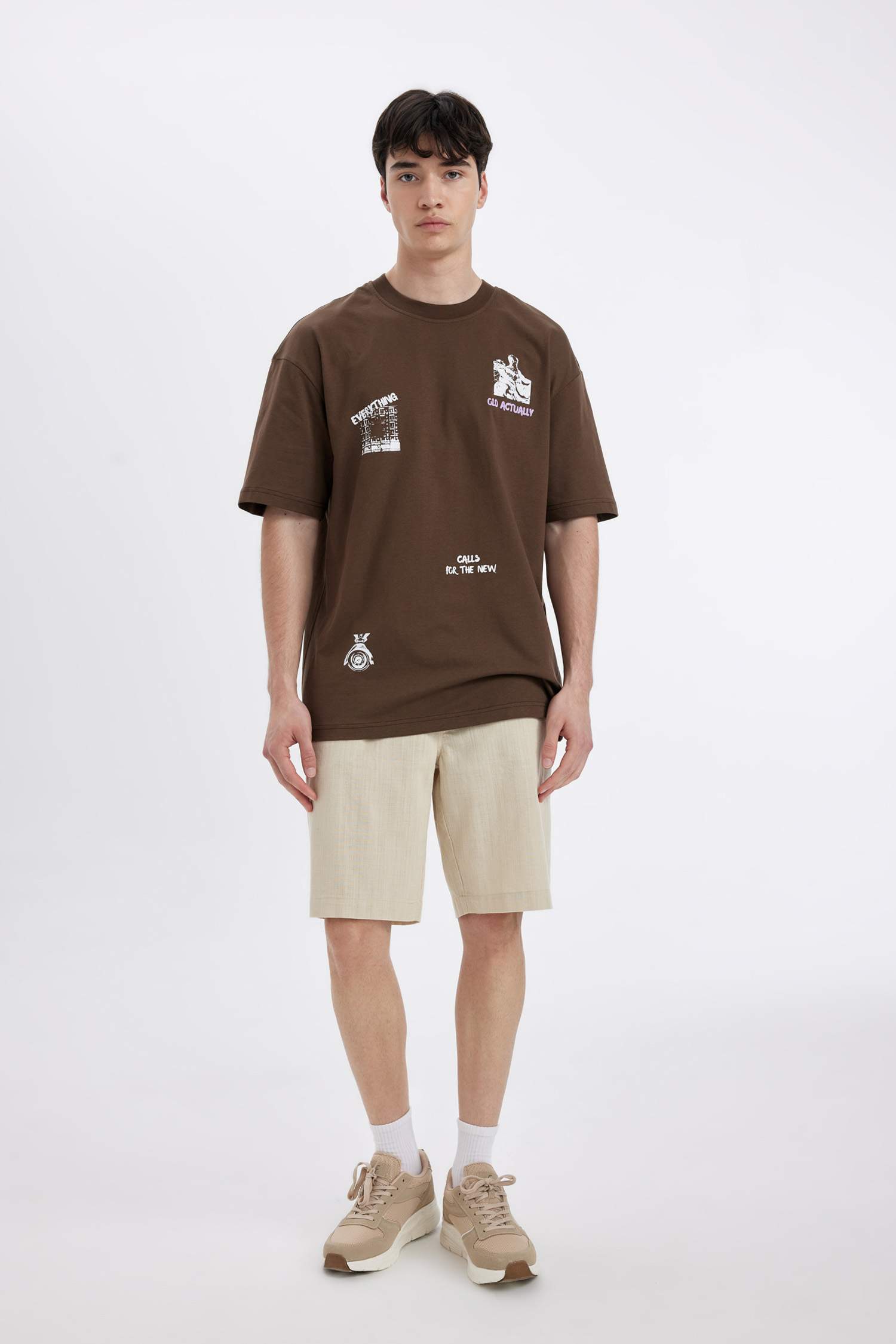 %100 Pamuk Regular Fit Yazlık Keten Bermuda Şort