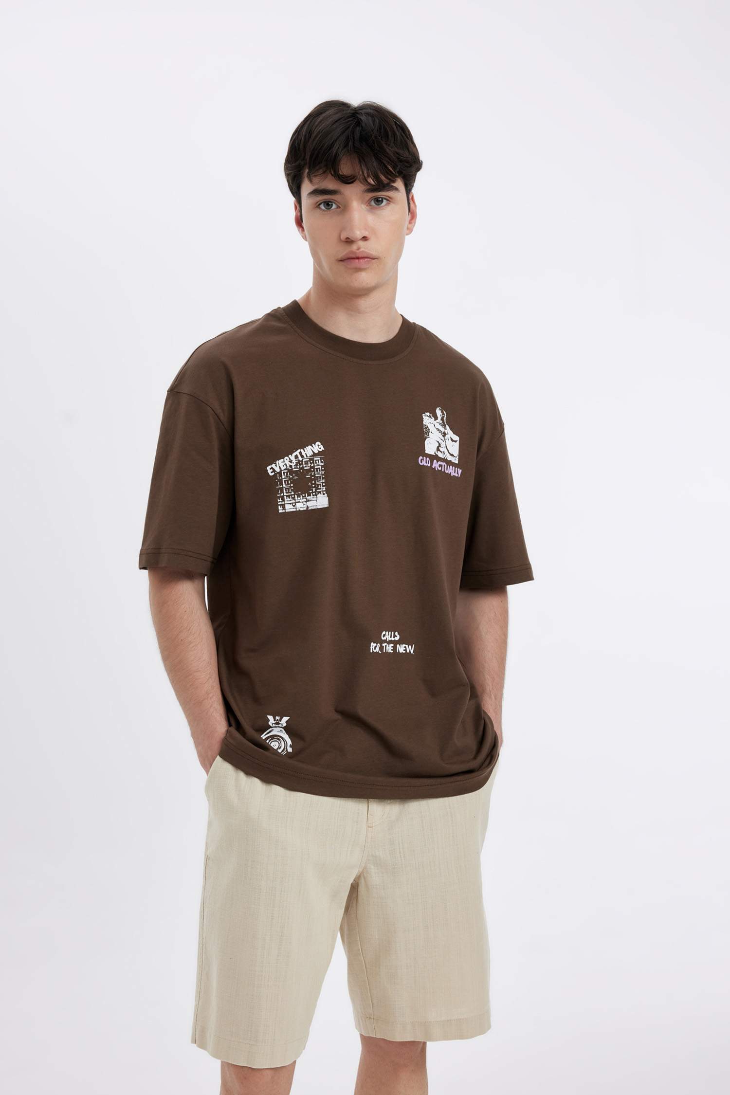 %100 Pamuk Regular Fit Yazlık Keten Bermuda Şort