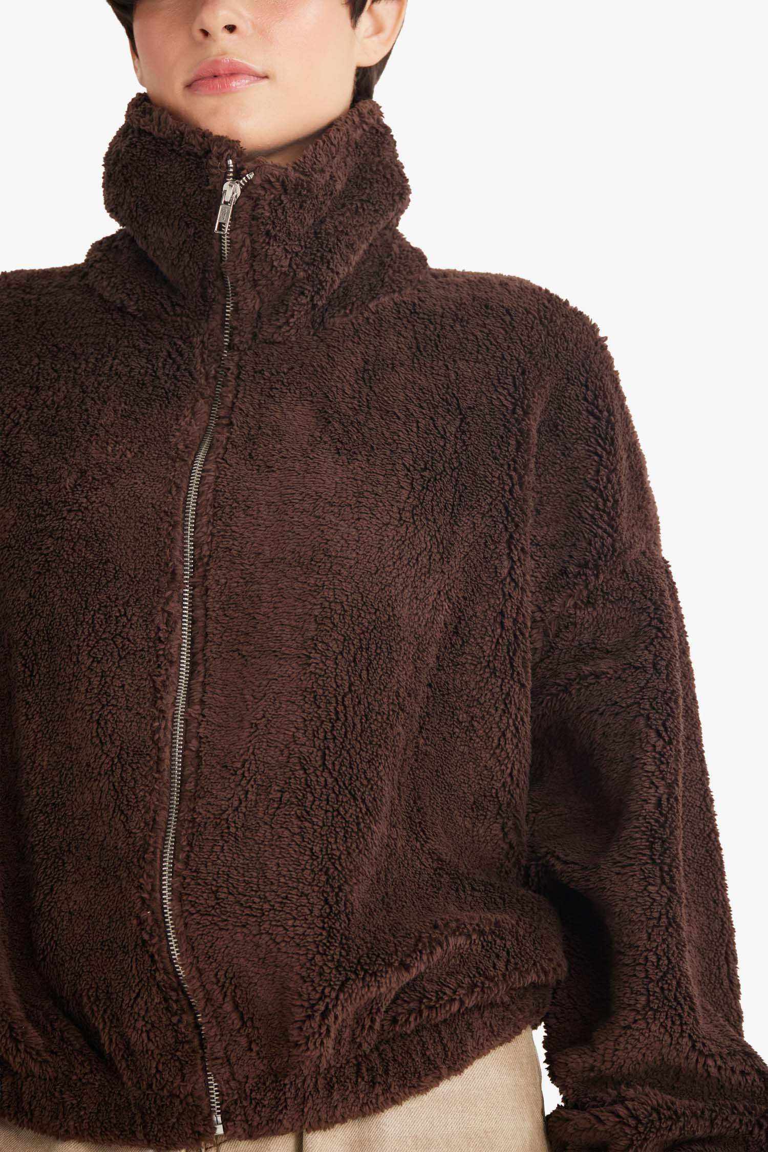 Oversize Geniş Kalıp Polo Yaka Welsoft Pelüş Fermuarlı Hırka