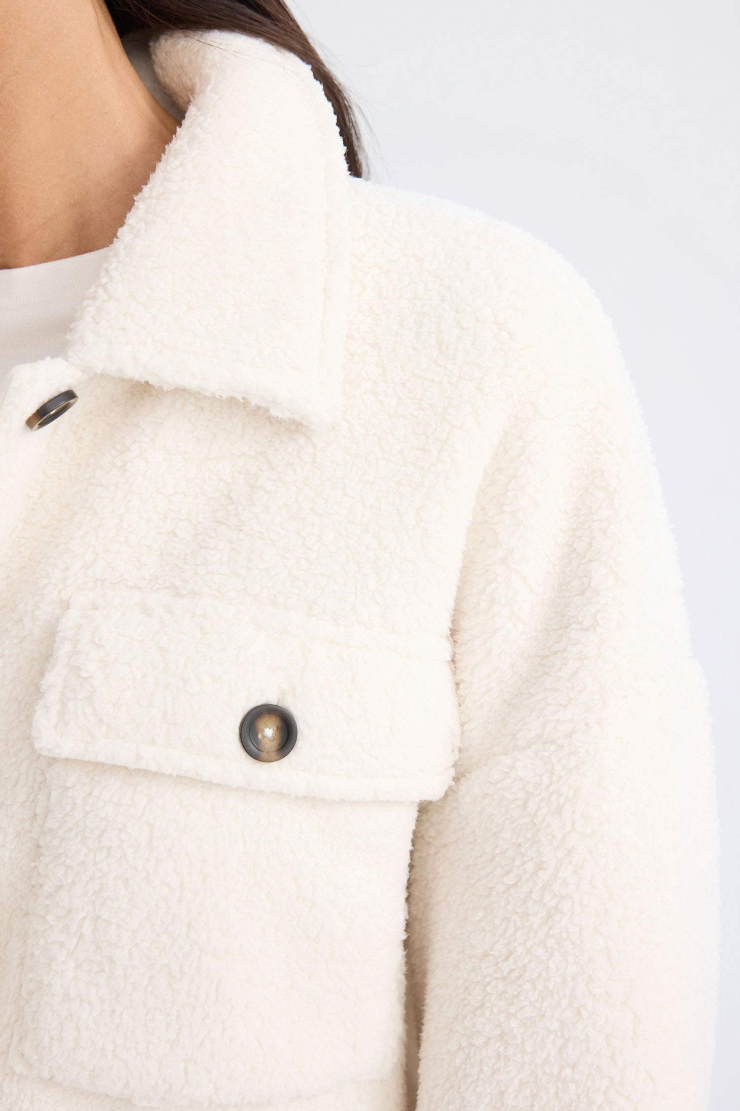 Кардиган свободного кроя с воротником-поло