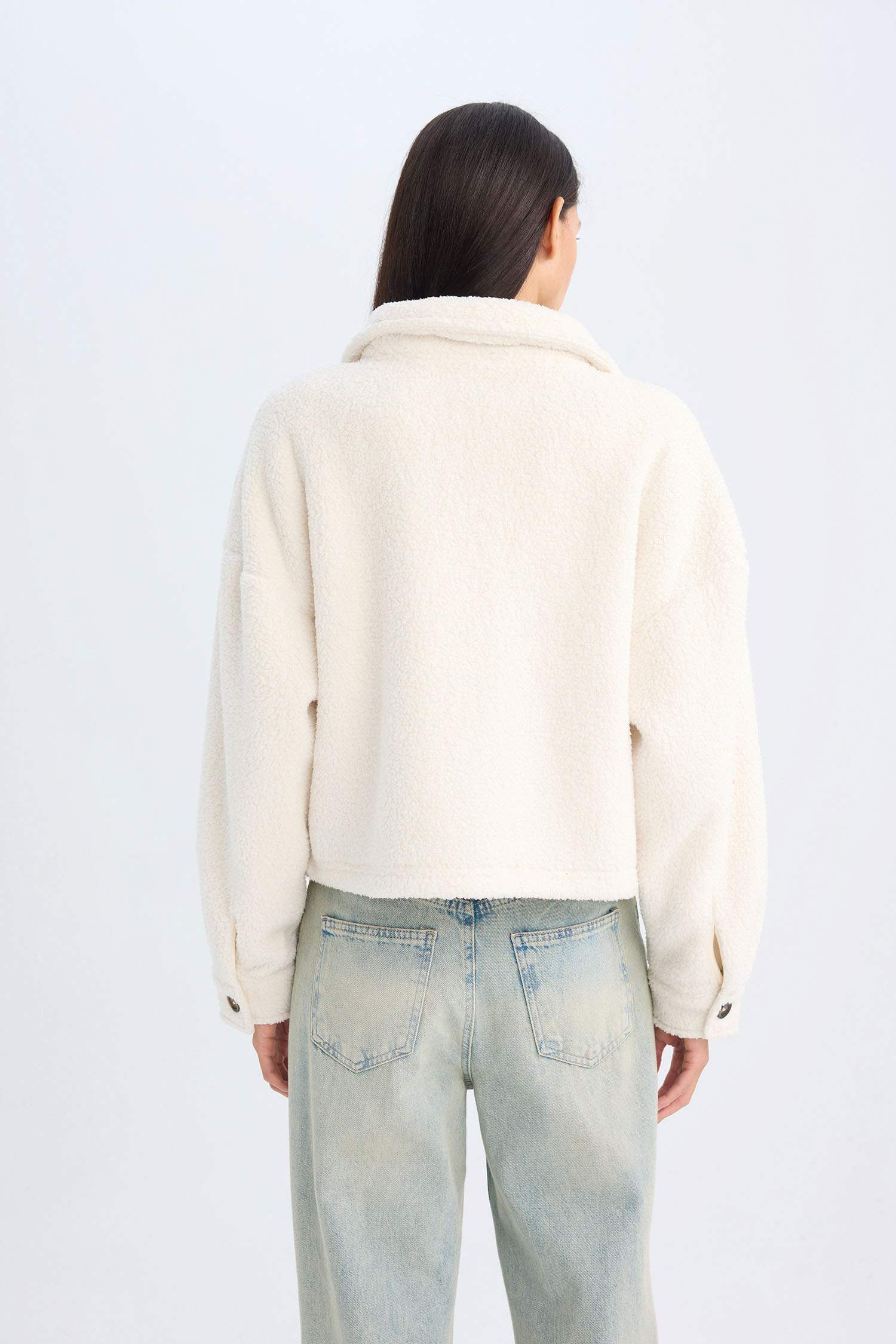 Кардиган свободного кроя с воротником-поло