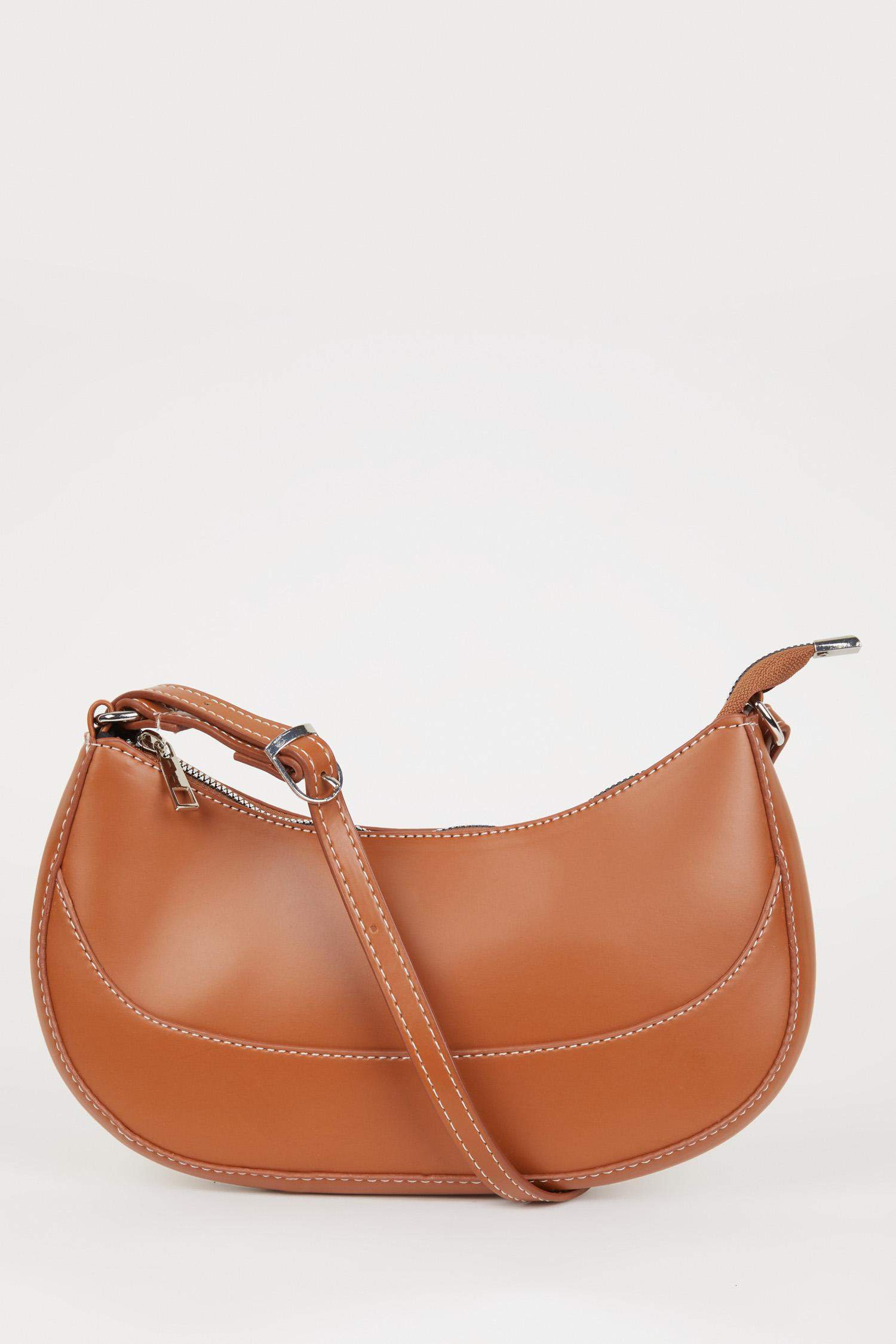 Woman Basic Faux Leather Shoulder Bag