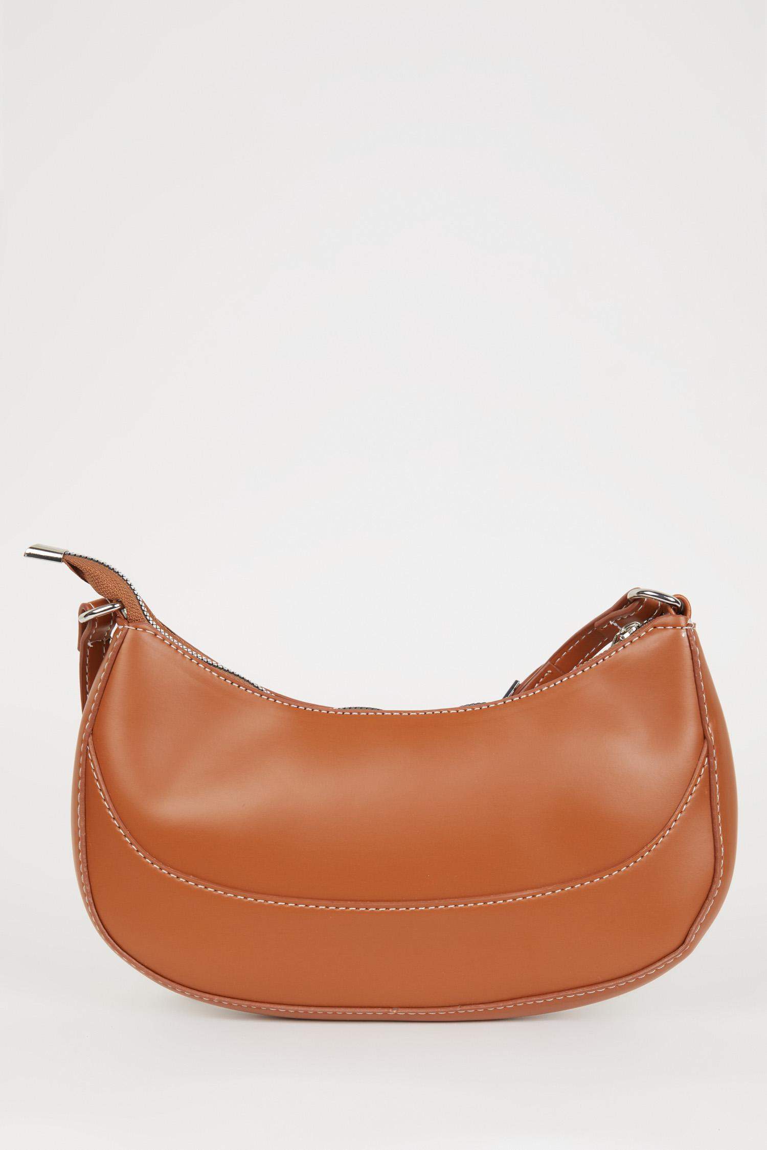 Woman Basic Faux Leather Shoulder Bag