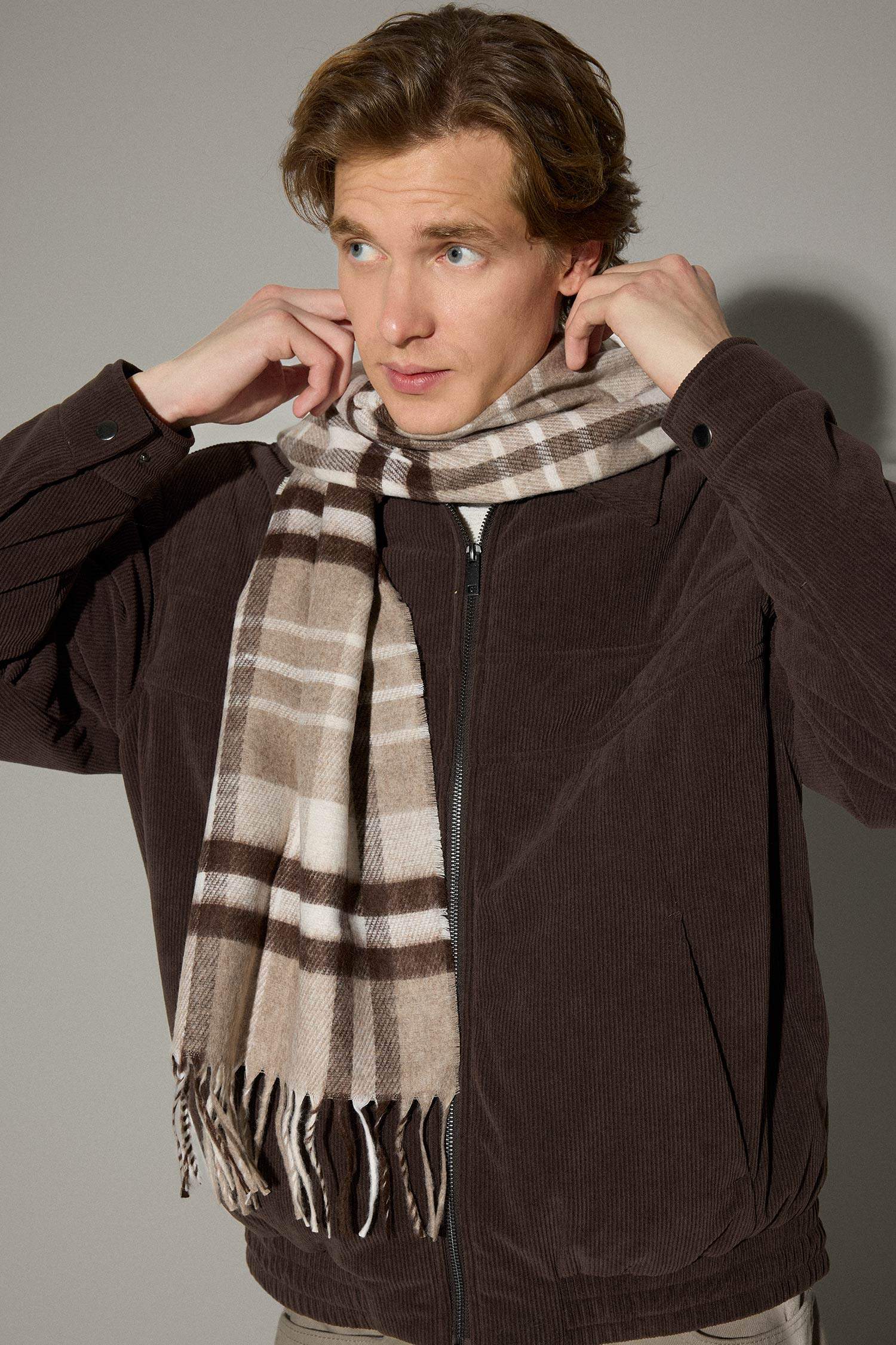 Erkek Kareli Dokuma Atkı