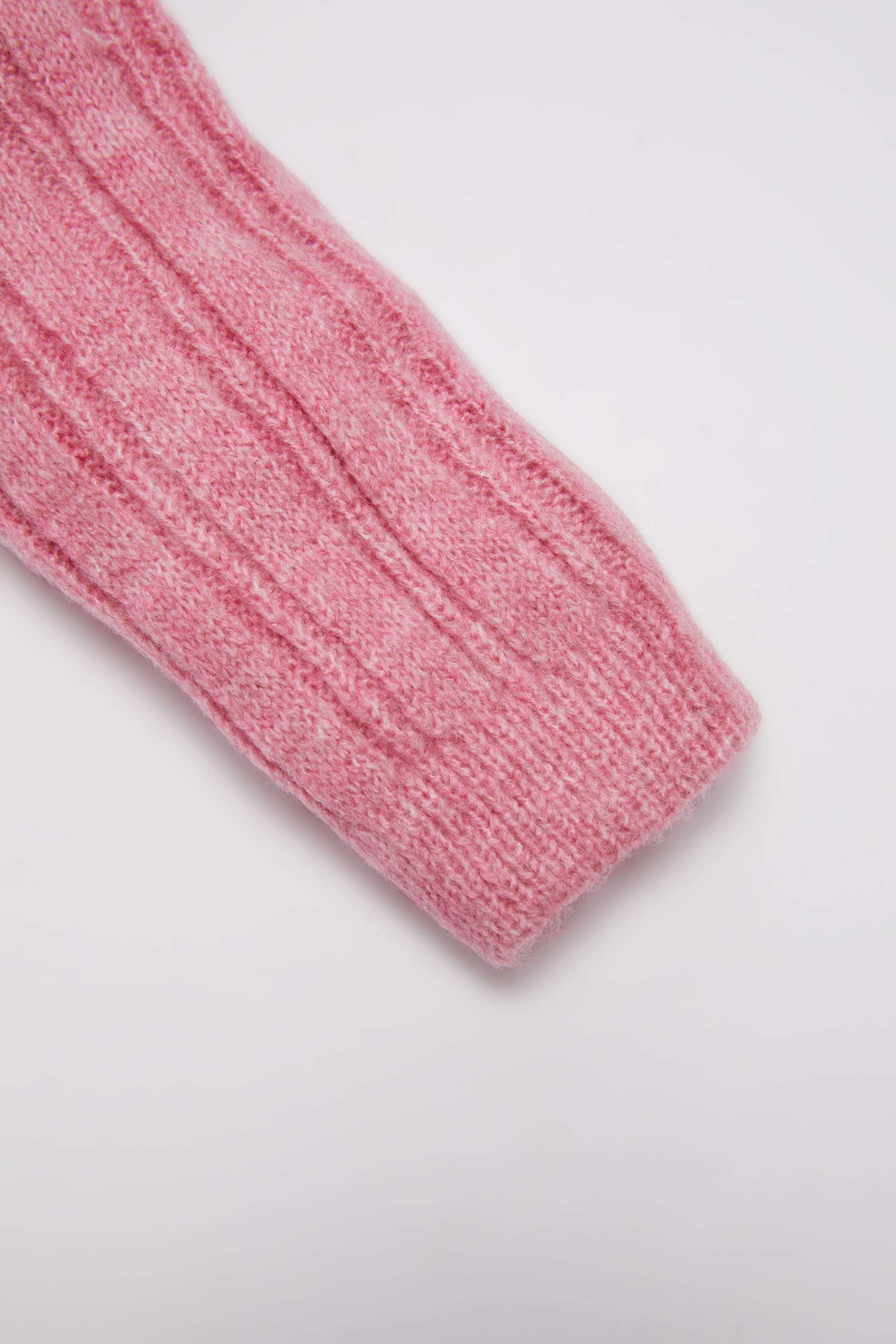 Kız Bebek Bisiklet Yaka Triko Pembe Kazak