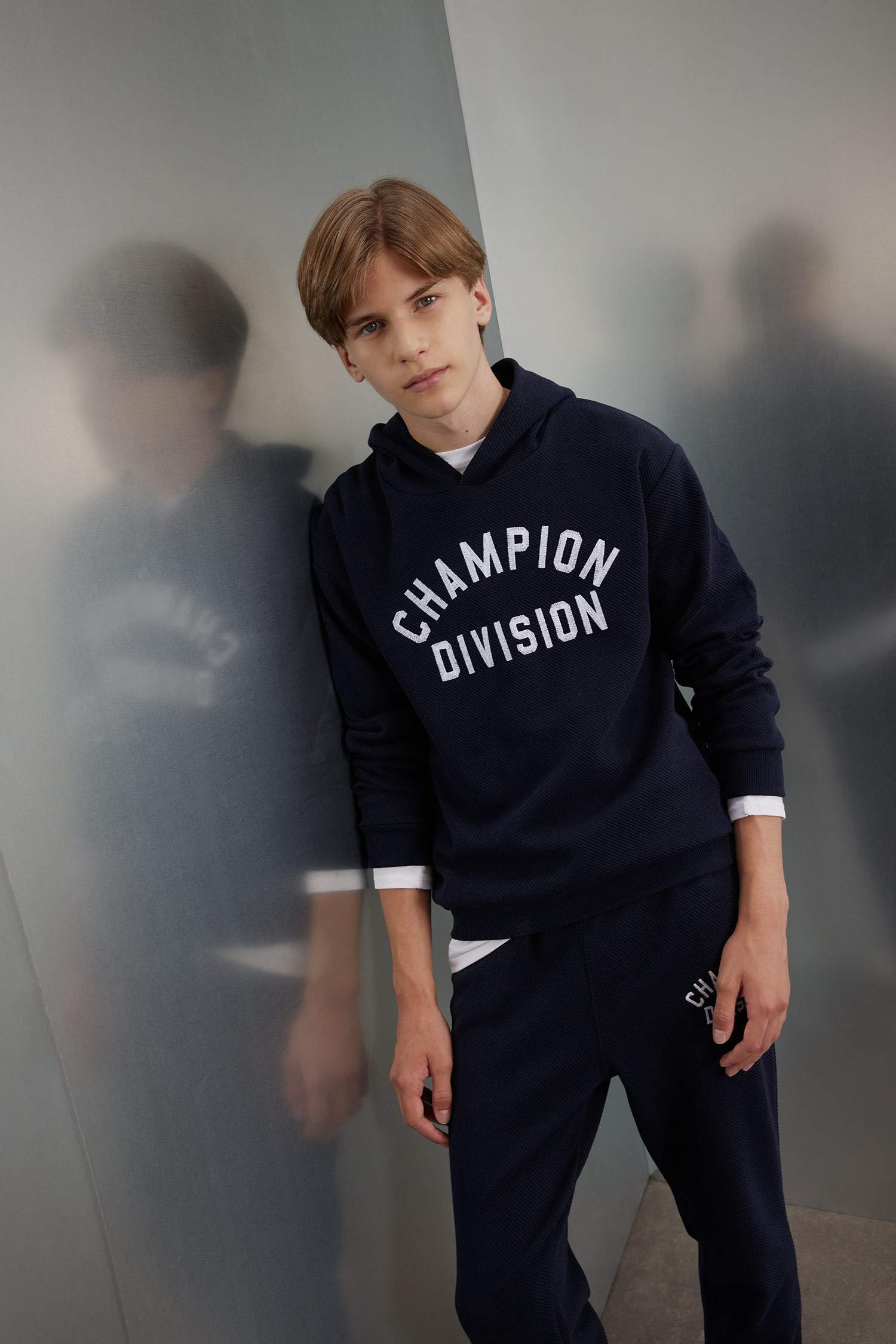 Erkek Çocuk 2'li Takım Kapüşonlu Baskılı Sweatshirt Jogger Eşofman Altı