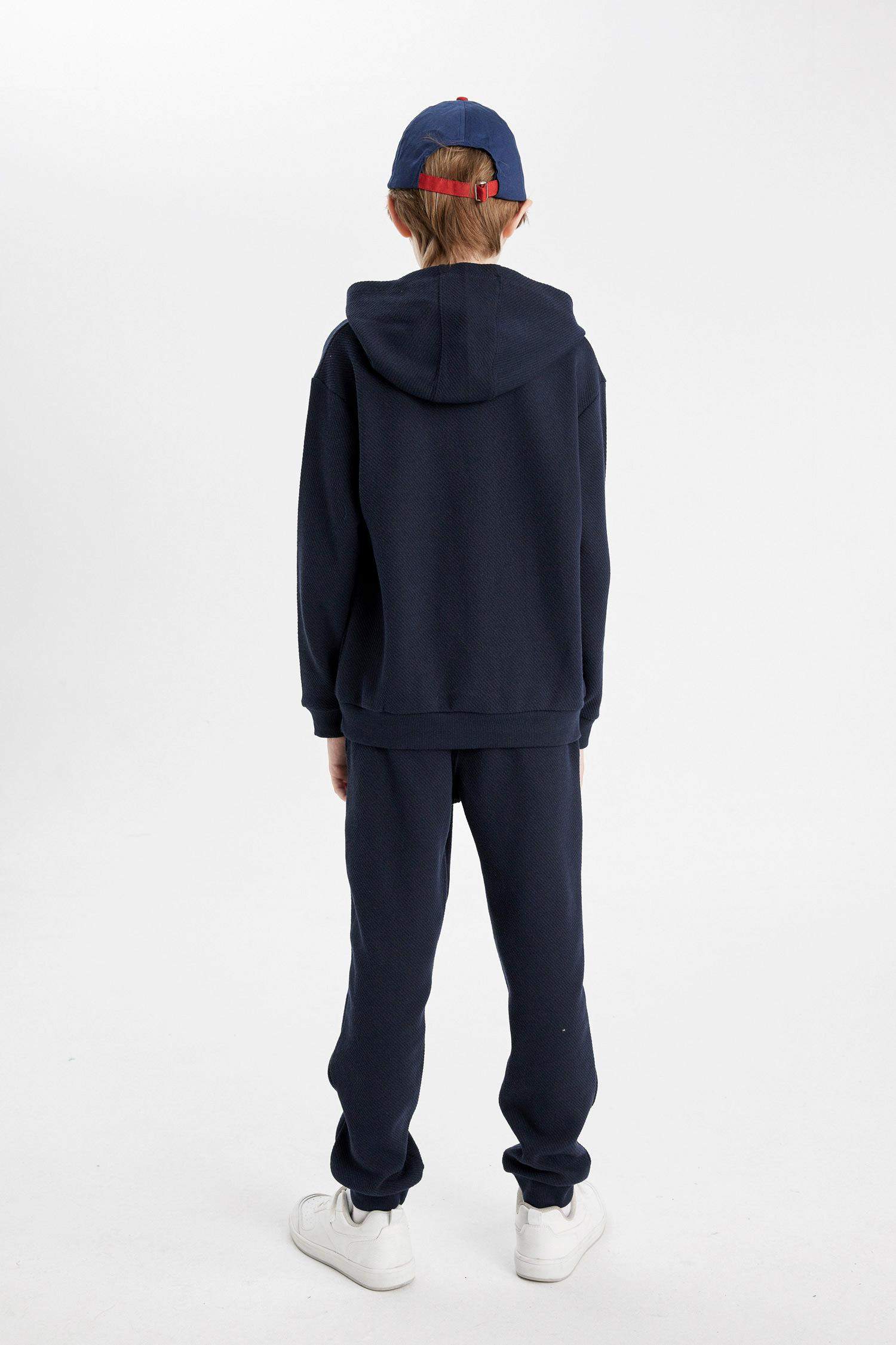 Erkek Çocuk 2'li Takım Kapüşonlu Baskılı Sweatshirt Jogger Eşofman Altı