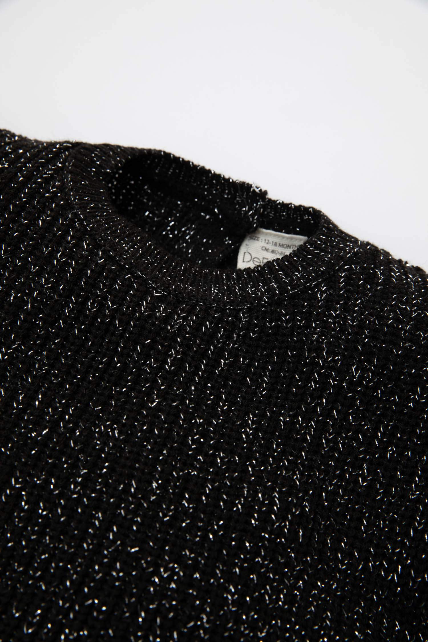 Kız Bebek Bisiklet Yaka Triko Kazak